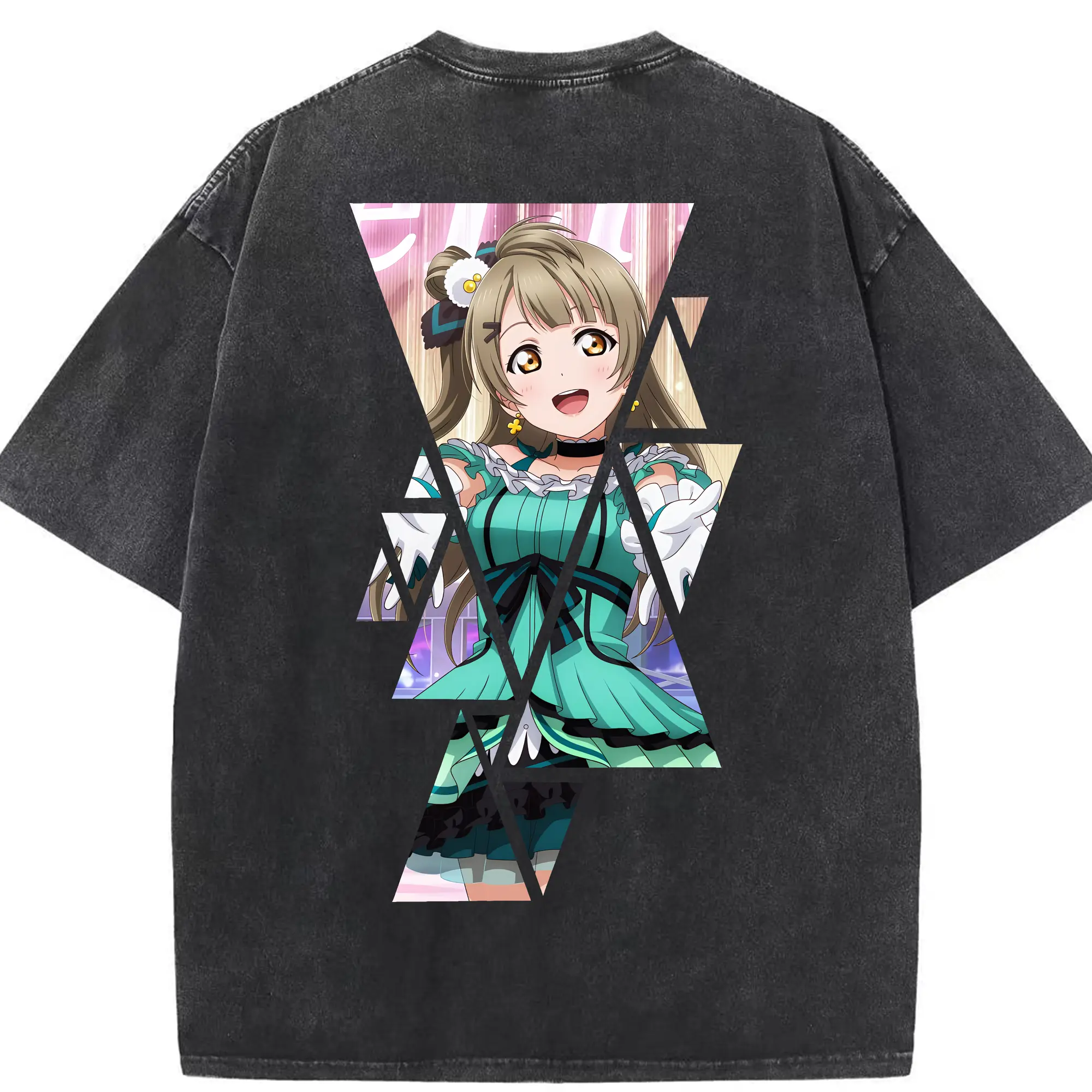 Love Live! グッズ,南ことり - 綿100％ ヴィンテージ風 半袖Tシャツ ・ 背面プリント ・ 柔らか肌触り ・ 通気性 快適 ・ スポーツ カジュアル 外出用