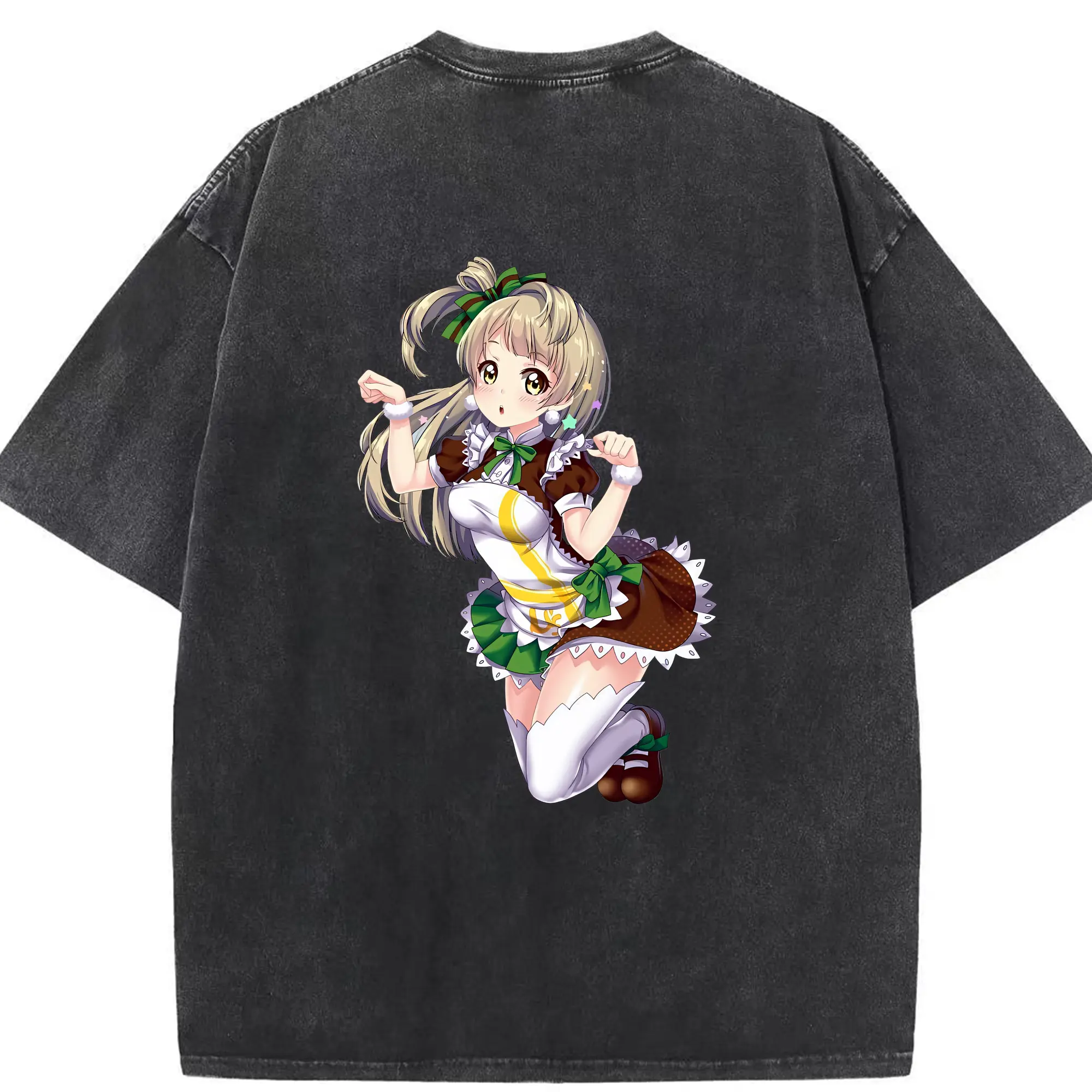 Love Live! グッズ,南ことり - 綿100％ ヴィンテージ風 半袖Tシャツ ・ 背面プリント ・ 柔らか肌触り ・ 通気性 快適 ・ スポーツ カジュアル 外出用