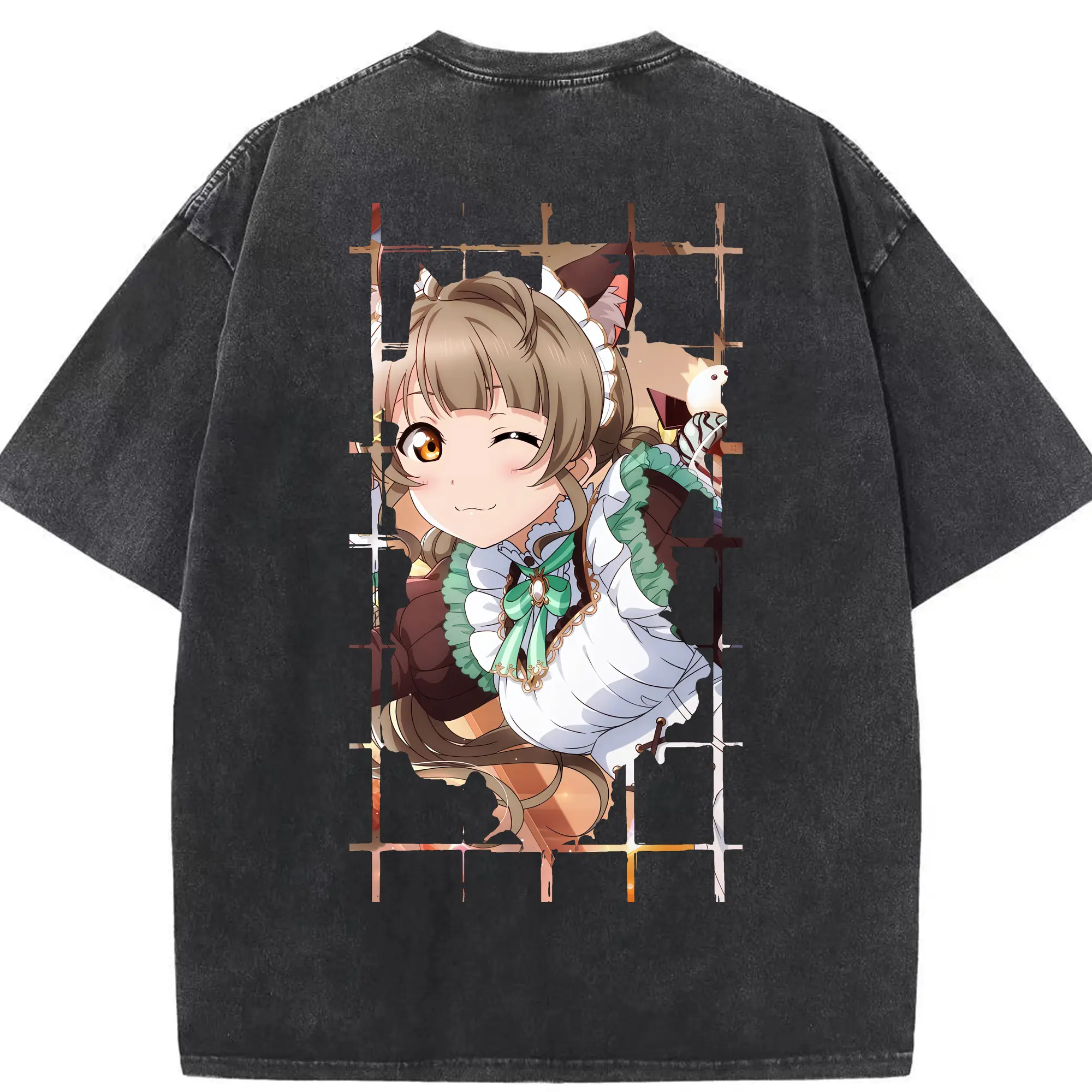 Love Live! グッズ,南ことり - 綿100％ ヴィンテージ風 半袖Tシャツ ・ 背面プリント ・ 柔らか肌触り ・ 通気性 快適 ・ スポーツ カジュアル 外出用