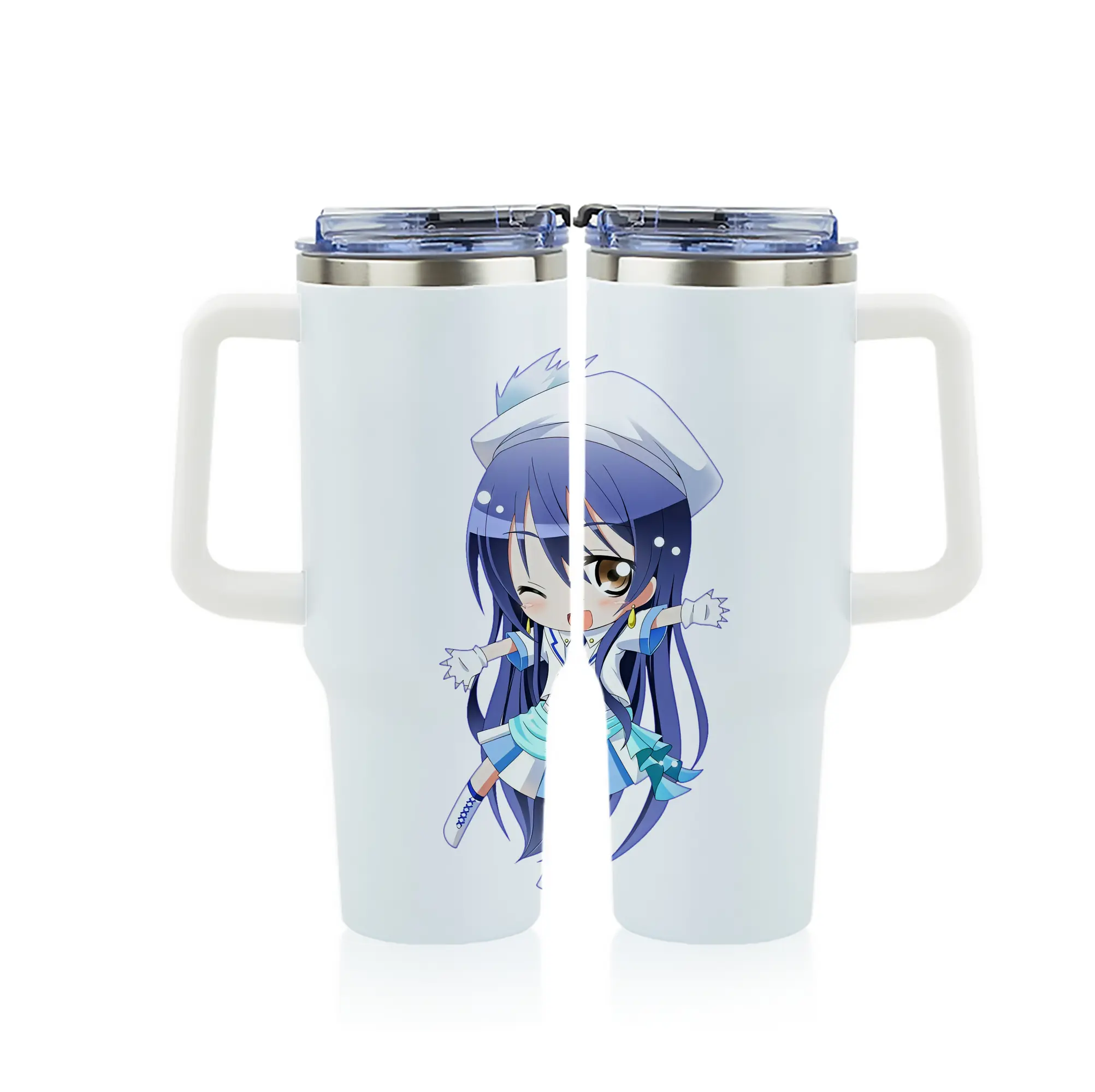 Love Live! グッズ,園田海未 - 1200mL フルプリント車用タンブラー ・ 304ステンレス 内側 ・ 201ステンレス 外側 ・ 保温 保冷 ・ 通勤 ドライブ アウトドア用