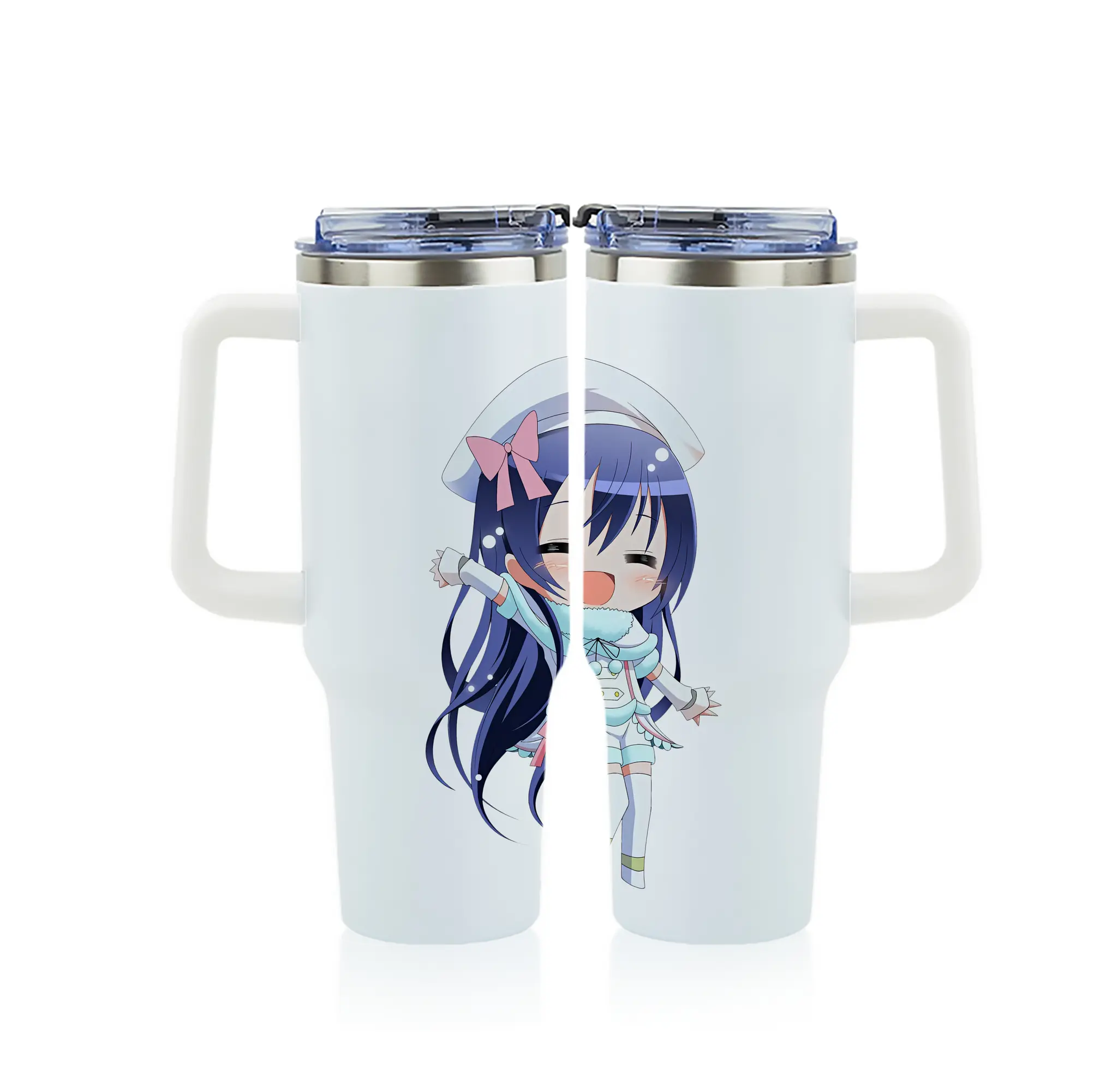 Love Live! グッズ,園田海未 - 1200mL フルプリント車用タンブラー ・ 304ステンレス 内側 ・ 201ステンレス 外側 ・ 保温 保冷 ・ 通勤 ドライブ アウトドア用