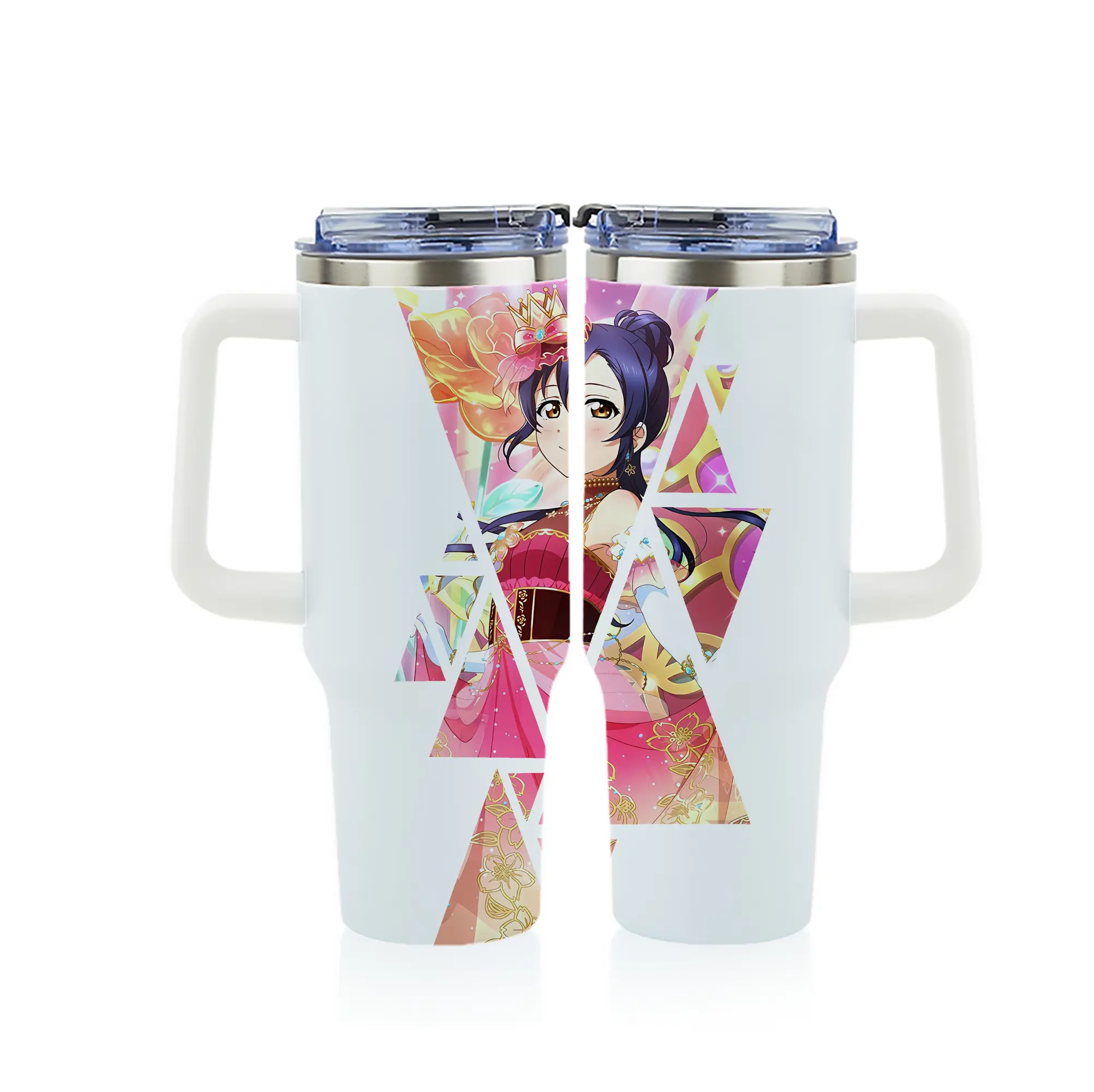 Love Live! グッズ,園田海未 - 1200mL フルプリント車用タンブラー ・ 304ステンレス 内側 ・ 201ステンレス 外側 ・ 保温 保冷 ・ 通勤 ドライブ アウトドア用