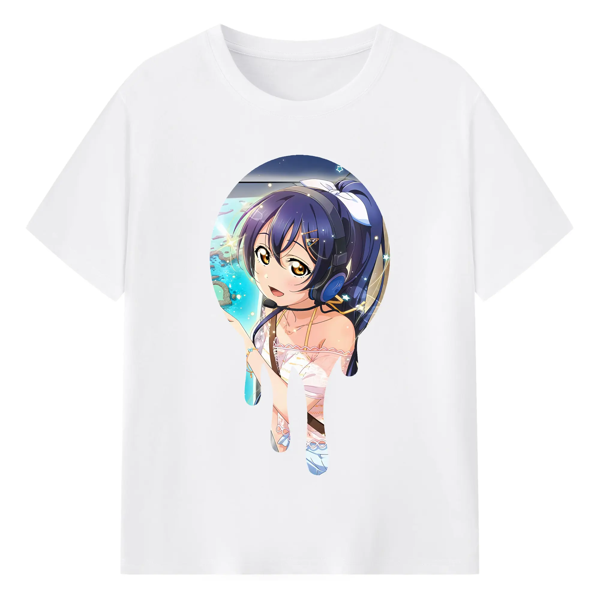 Love Live! グッズ,園田海未 - 綿100％ 半袖Tシャツ ・ フロントプリント ・ 快適 通気性 ・ 日常使い 散歩 スポーツ用