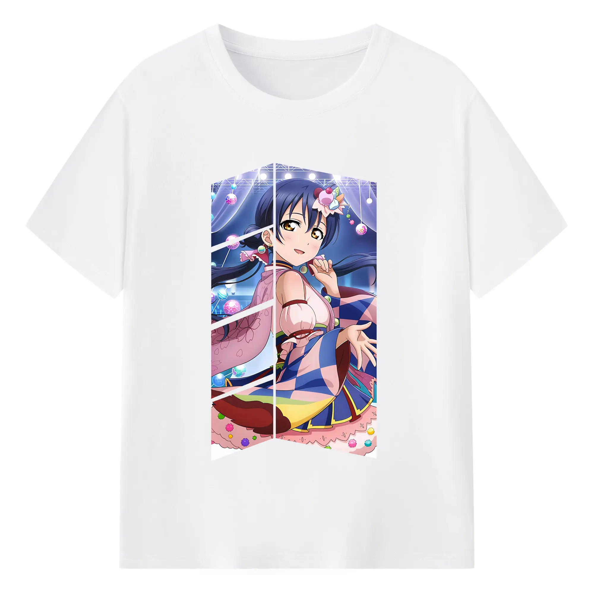 Love Live! グッズ,園田海未 - 綿100％ 半袖Tシャツ ・ フロントプリント ・ 快適 通気性 ・ 日常使い 散歩 スポーツ用