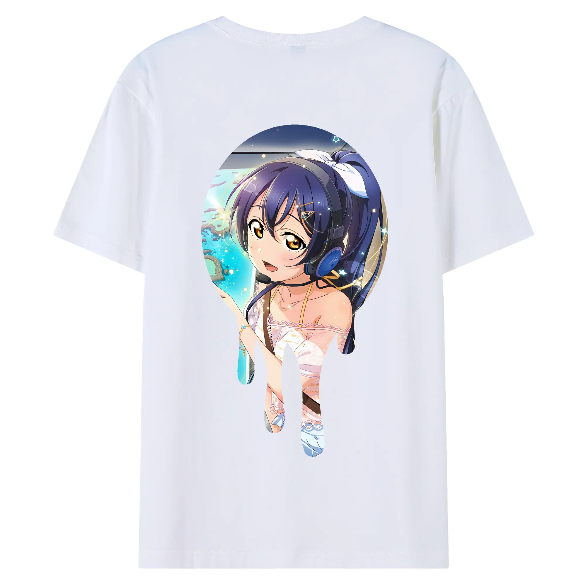 Love Live! グッズ,園田海未 - 綿100％ 半袖Tシャツ ・ バックプリント ・ 快適 通気性 ・ 日常使い 散歩 スポーツ用