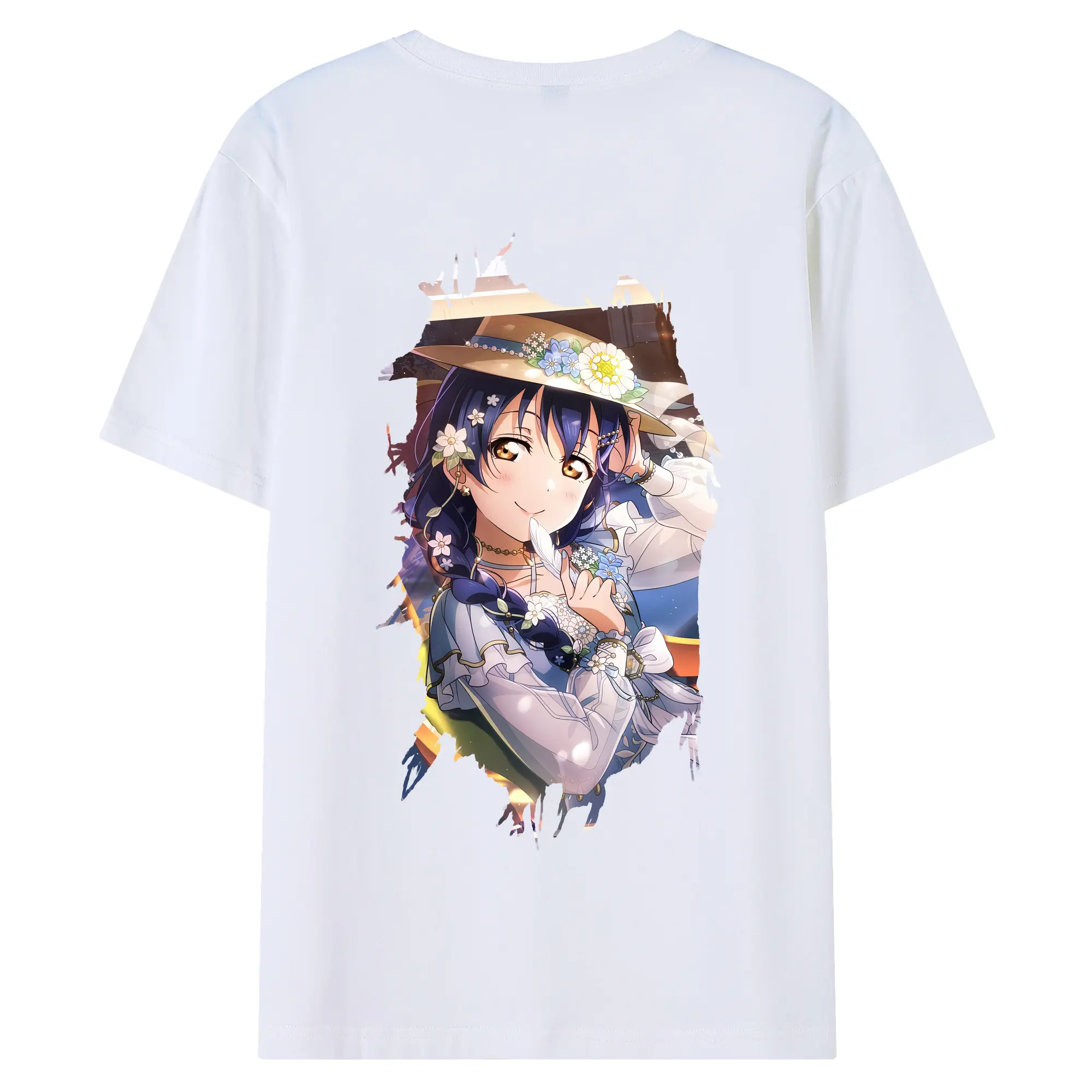 Love Live! グッズ,園田海未 - 綿100％ 半袖Tシャツ ・ バックプリント ・ 快適 通気性 ・ 日常使い 散歩 スポーツ用