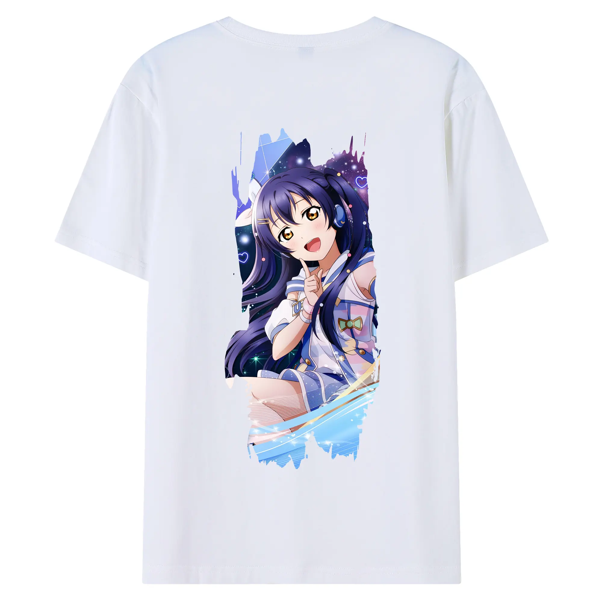Love Live! グッズ,園田海未 - 綿100％ 半袖Tシャツ ・ バックプリント ・ 快適 通気性 ・ 日常使い 散歩 スポーツ用