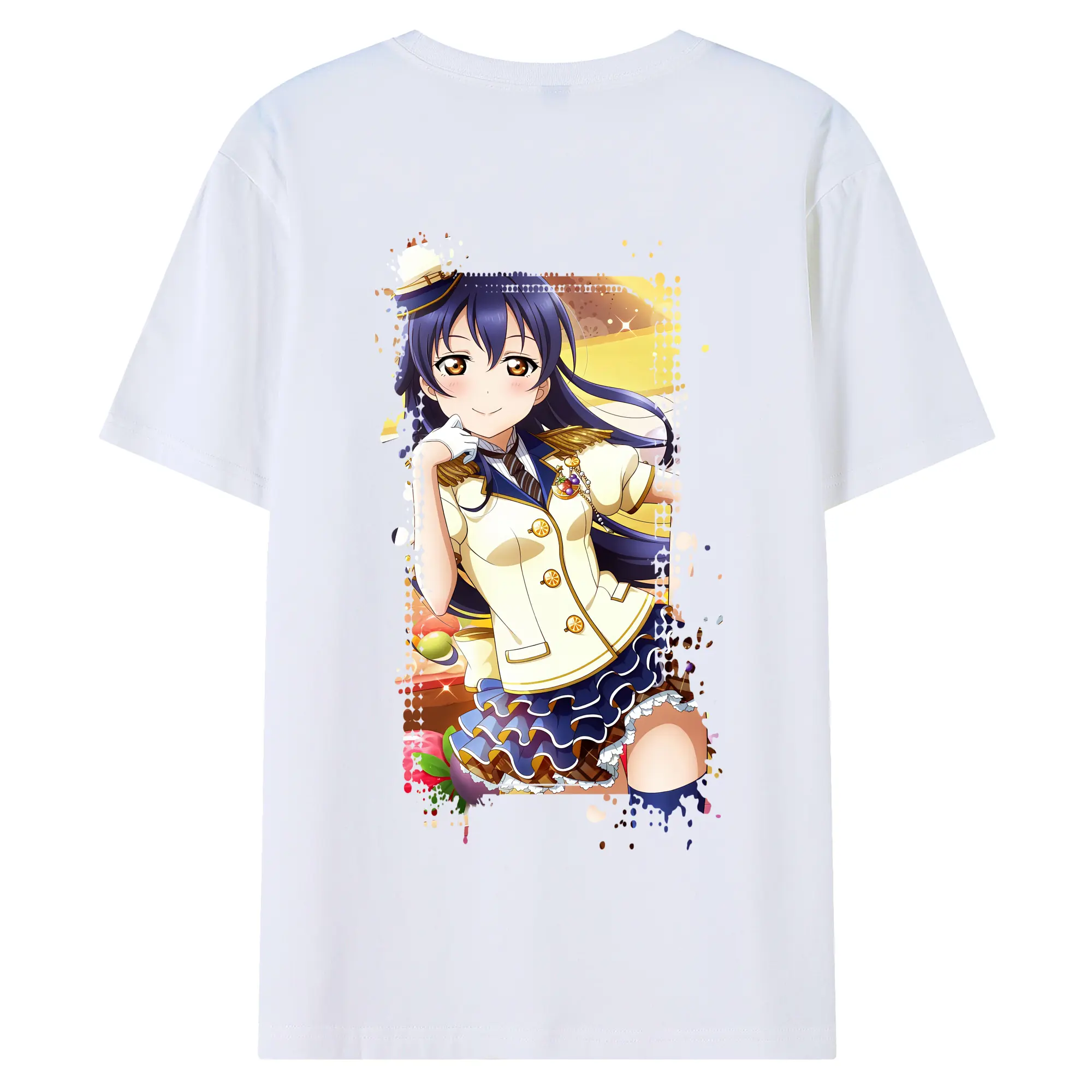 Love Live! グッズ,園田海未 - 綿100％ 半袖Tシャツ ・ バックプリント ・ 快適 通気性 ・ 日常使い 散歩 スポーツ用