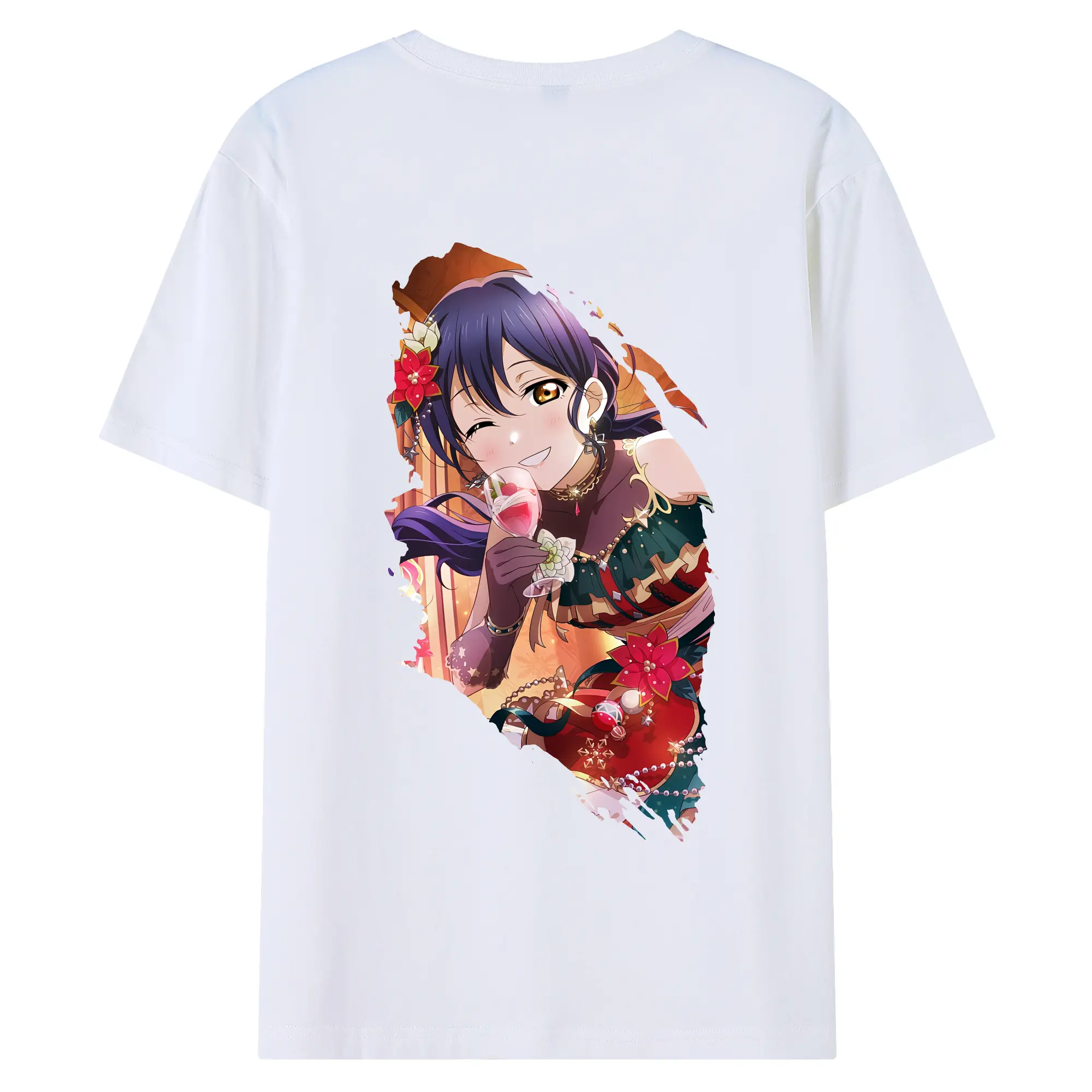 Love Live! グッズ,園田海未 - 綿100％ 半袖Tシャツ ・ バックプリント ・ 快適 通気性 ・ 日常使い 散歩 スポーツ用