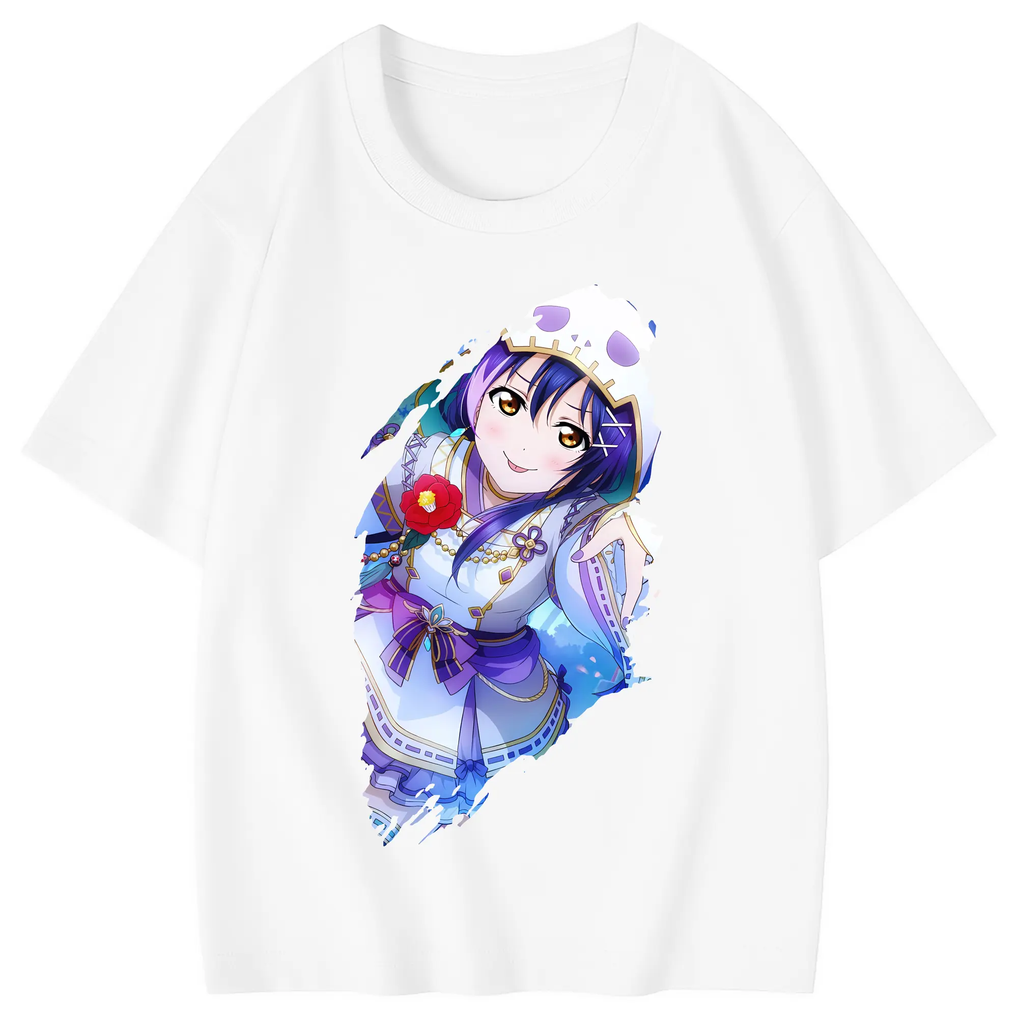Love Live! グッズ,園田海未 - 綿100％ キッズTシャツ ・ フロントプリント ・ 快適 通気性 ・ スポーツ カジュアル 散歩用