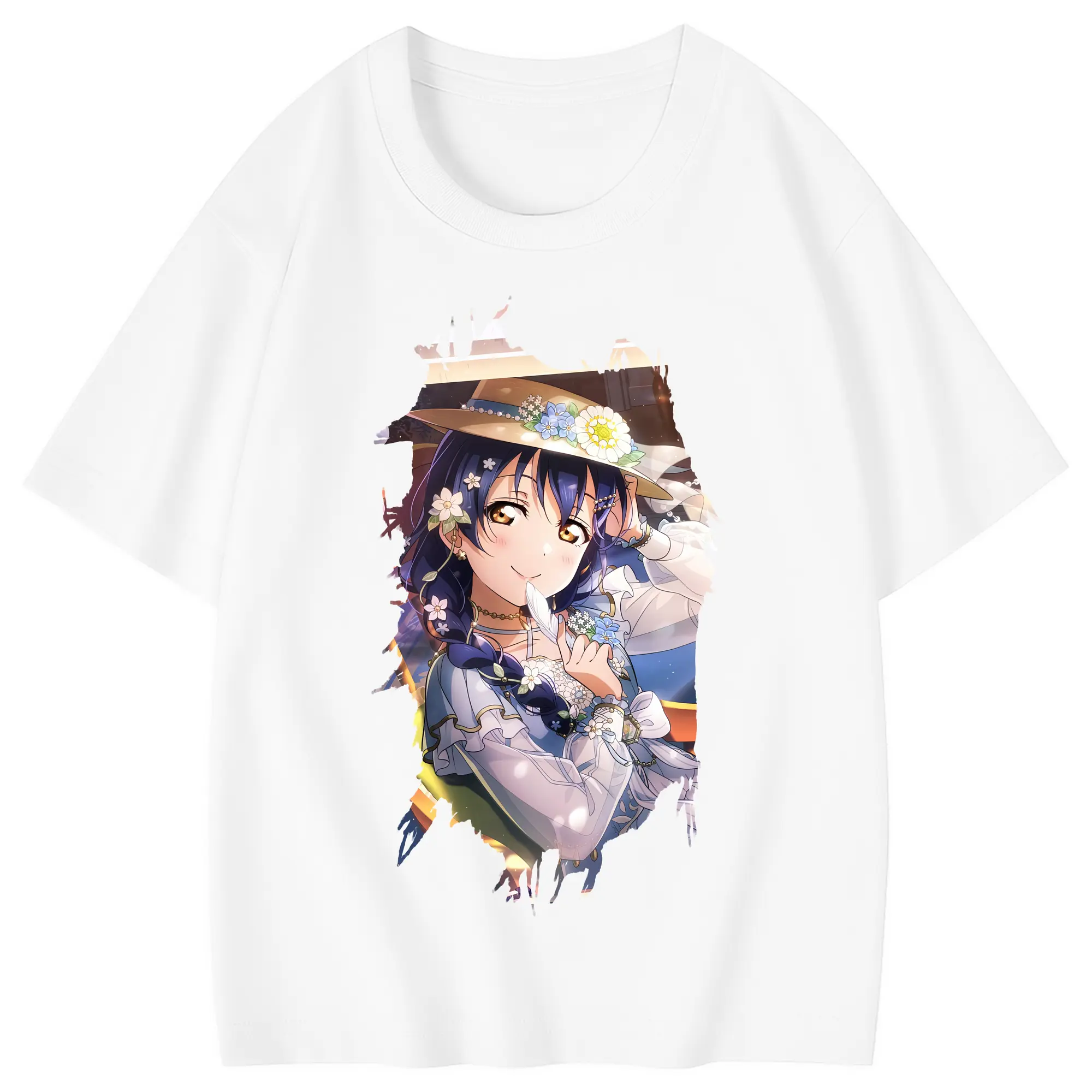 Love Live! グッズ,園田海未 - 綿100％ キッズTシャツ ・ フロントプリント ・ 快適 通気性 ・ スポーツ カジュアル 散歩用