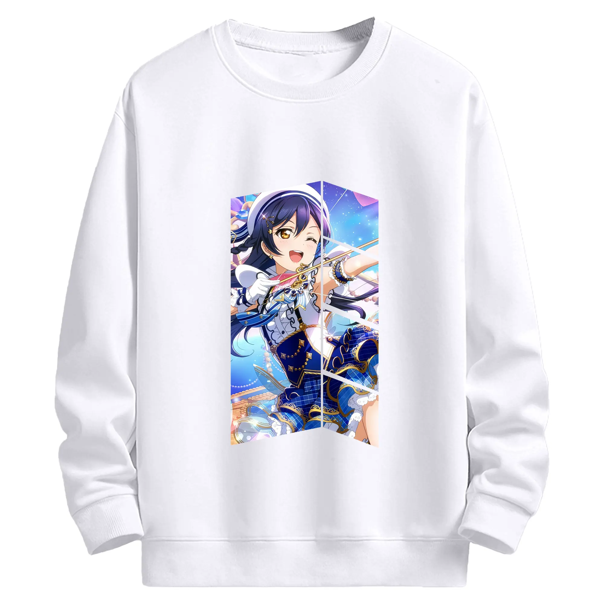 Love Live! グッズ,園田海未 - 高品質 クルーネック スウェット ・ コットン59％ ポリエステル41％ ・ ユニセックス 長袖 トレーナー ・ カジュアル デイリー スポーツ 散歩用