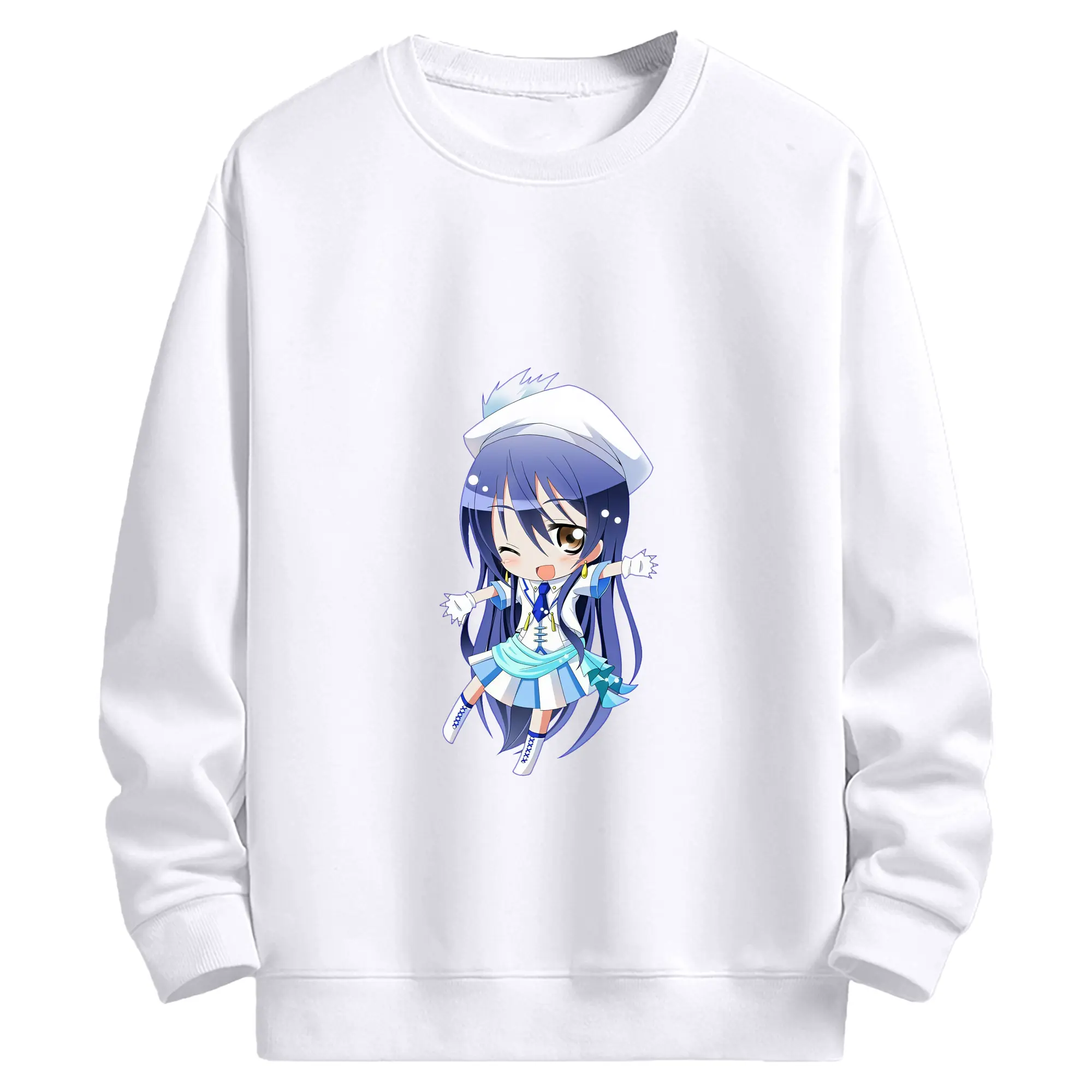 Love Live! グッズ,園田海未 - 高品質 クルーネック スウェット ・ コットン59％ ポリエステル41％ ・ ユニセックス 長袖 トレーナー ・ カジュアル デイリー スポーツ 散歩用