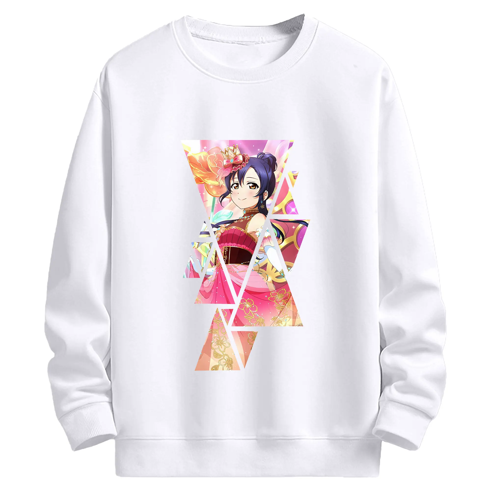 Love Live! グッズ,園田海未 - 高品質 クルーネック スウェット ・ コットン59％ ポリエステル41％ ・ ユニセックス 長袖 トレーナー ・ カジュアル デイリー スポーツ 散歩用