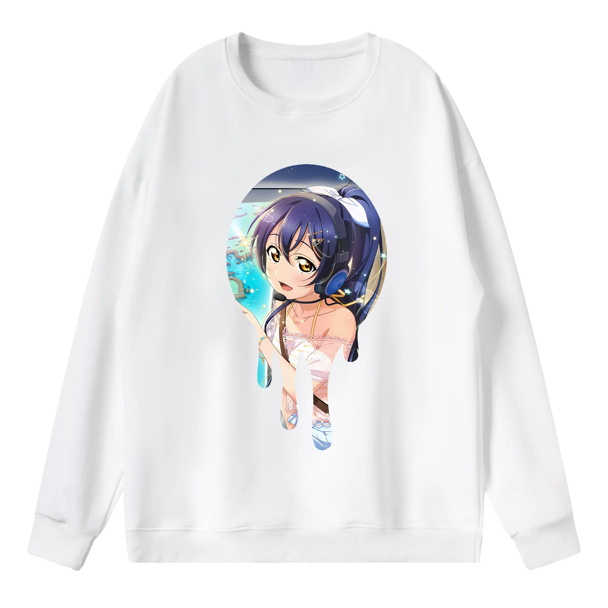 Love Live! グッズ,園田海未 - 薄手 クルーネック スウェット 裏毛260g · ポリエステル 春秋向け カジュアル 男女兼用 · トレーナー デイリー スポーツ 散歩に最適