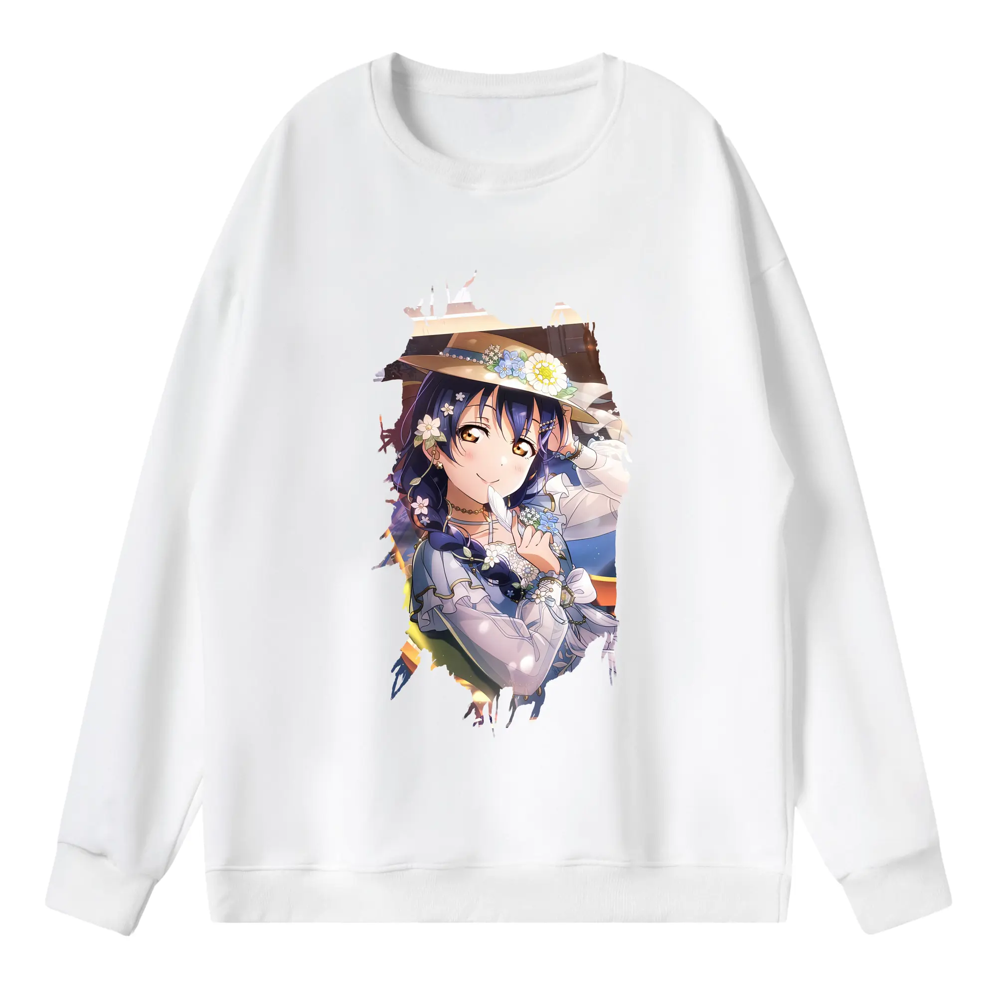 Love Live! グッズ,園田海未 - 薄手 クルーネック スウェット 裏毛260g · ポリエステル 春秋向け カジュアル 男女兼用 · トレーナー デイリー スポーツ 散歩に最適