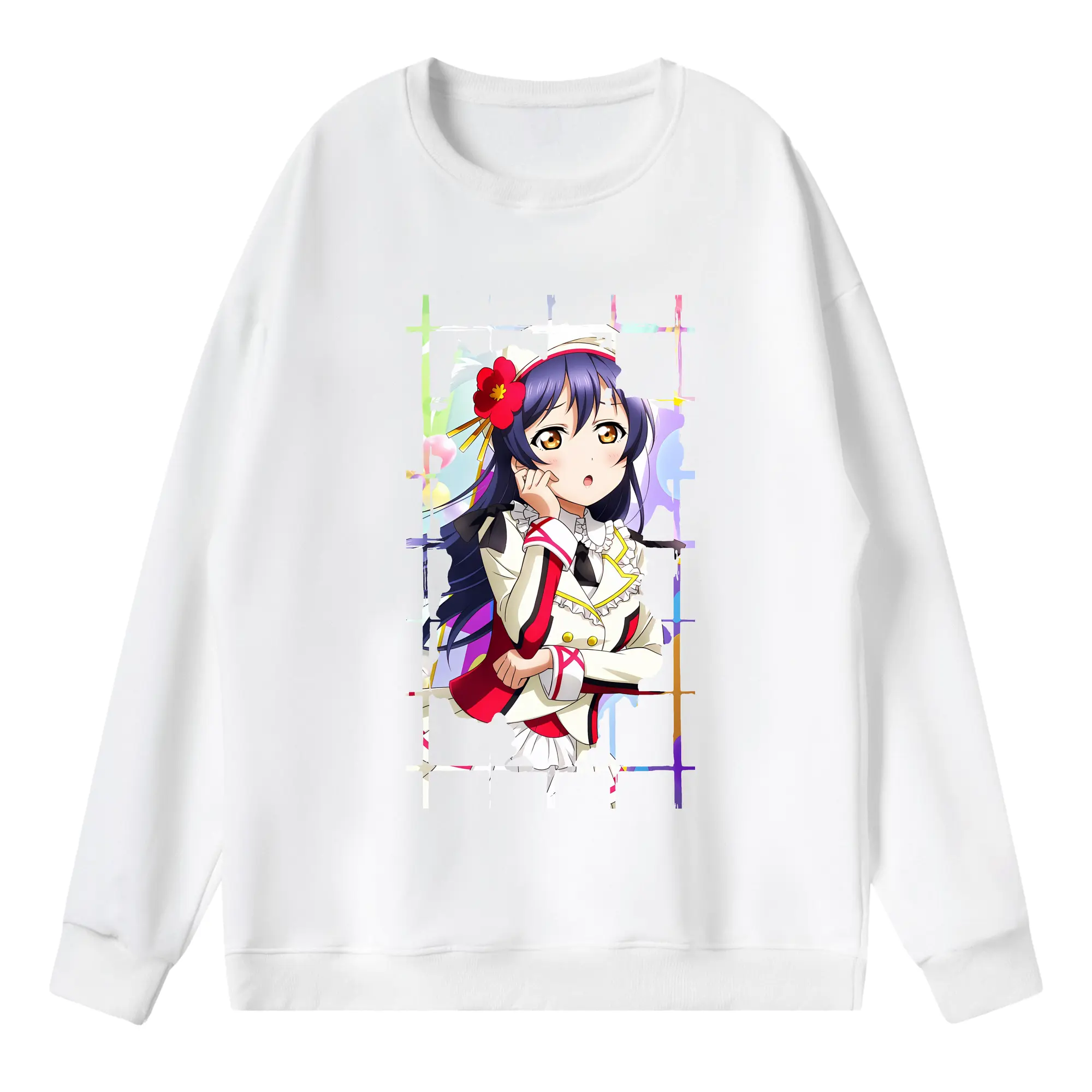 Love Live! グッズ,園田海未 - 薄手 クルーネック スウェット 裏毛260g · ポリエステル 春秋向け カジュアル 男女兼用 · トレーナー デイリー スポーツ 散歩に最適
