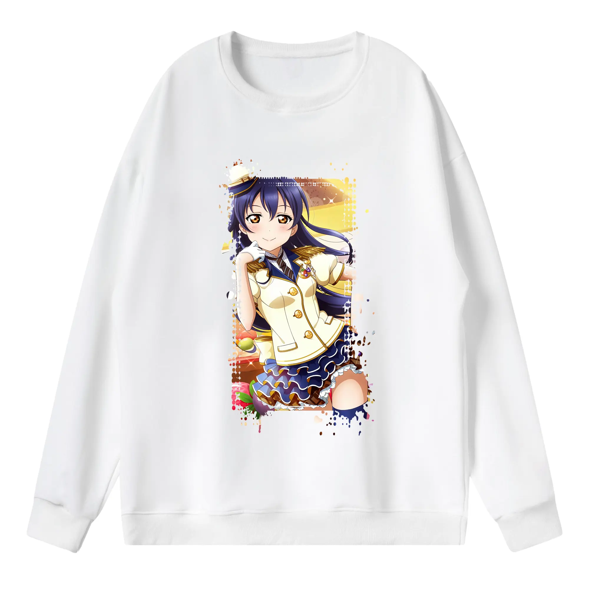 Love Live! グッズ,園田海未 - 薄手 クルーネック スウェット 裏毛260g · ポリエステル 春秋向け カジュアル 男女兼用 · トレーナー デイリー スポーツ 散歩に最適