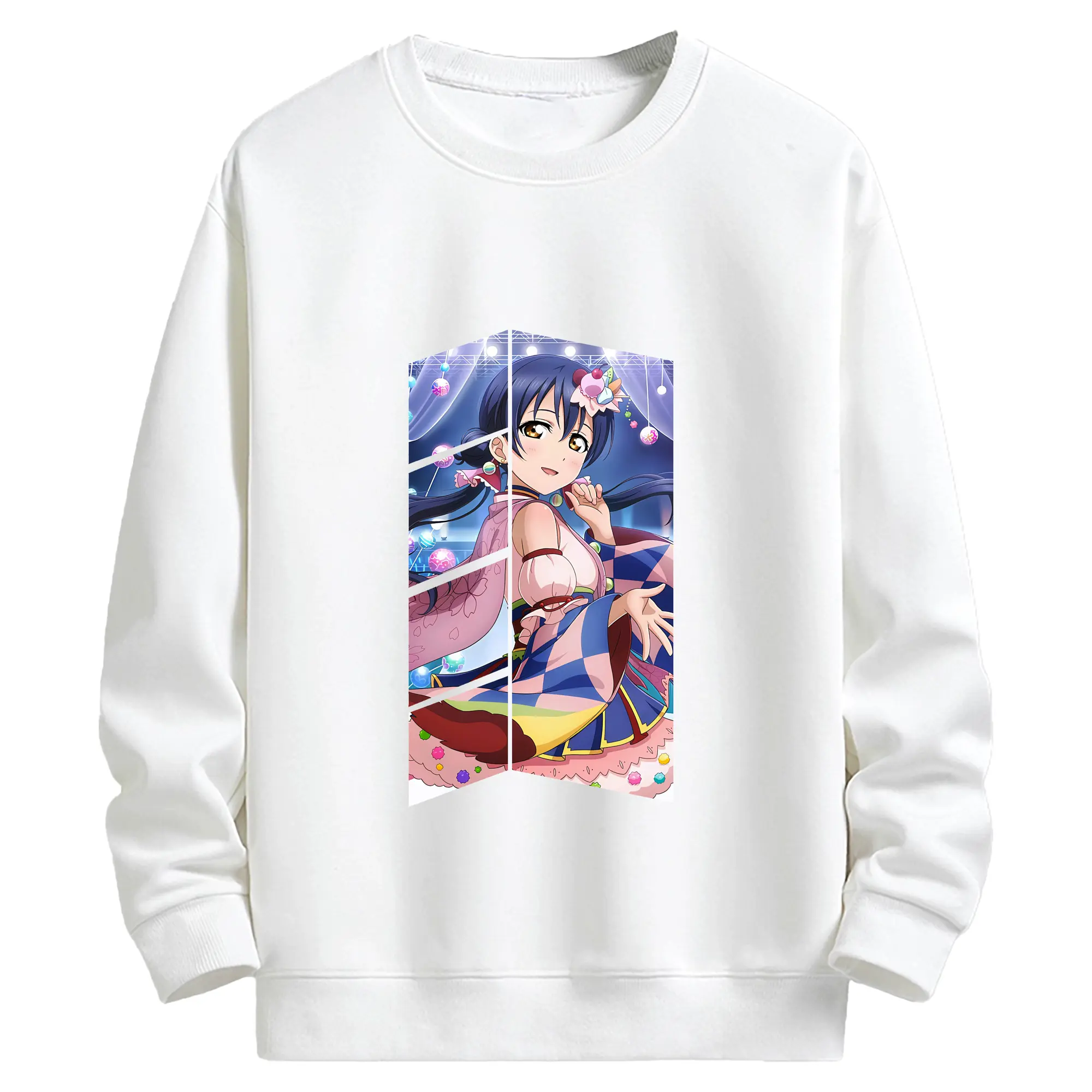 Love Live! グッズ,園田海未 - キッズ クルーネックスウェットシャツ ・ フロントプリント ・ 綿80％ ポリエステル20％ ・ 快適 通学 スポーツ 日常使い お散歩用