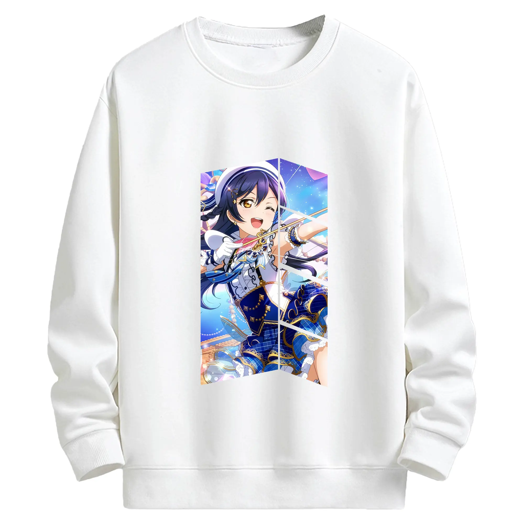 Love Live! グッズ,園田海未 - キッズ クルーネックスウェットシャツ ・ フロントプリント ・ 綿80％ ポリエステル20％ ・ 快適 通学 スポーツ 日常使い お散歩用