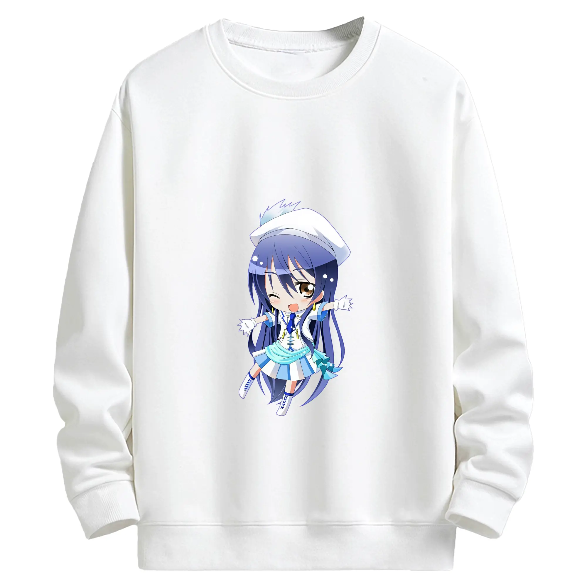 Love Live! グッズ,園田海未 - キッズ クルーネックスウェットシャツ ・ フロントプリント ・ 綿80％ ポリエステル20％ ・ 快適 通学 スポーツ 日常使い お散歩用