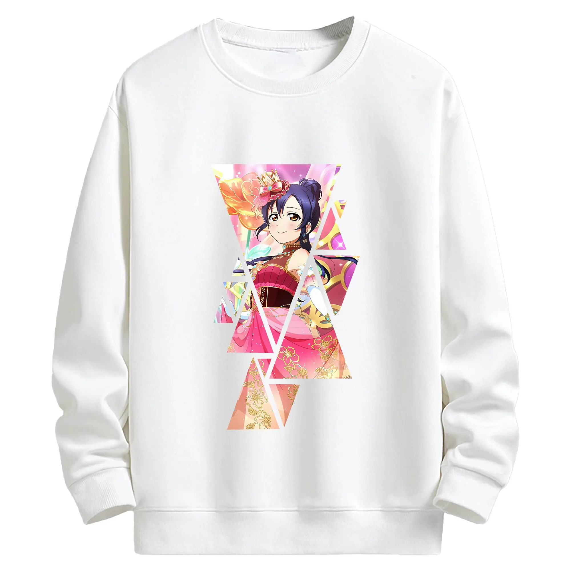 Love Live! グッズ,園田海未 - キッズ クルーネックスウェットシャツ ・ フロントプリント ・ 綿80％ ポリエステル20％ ・ 快適 通学 スポーツ 日常使い お散歩用