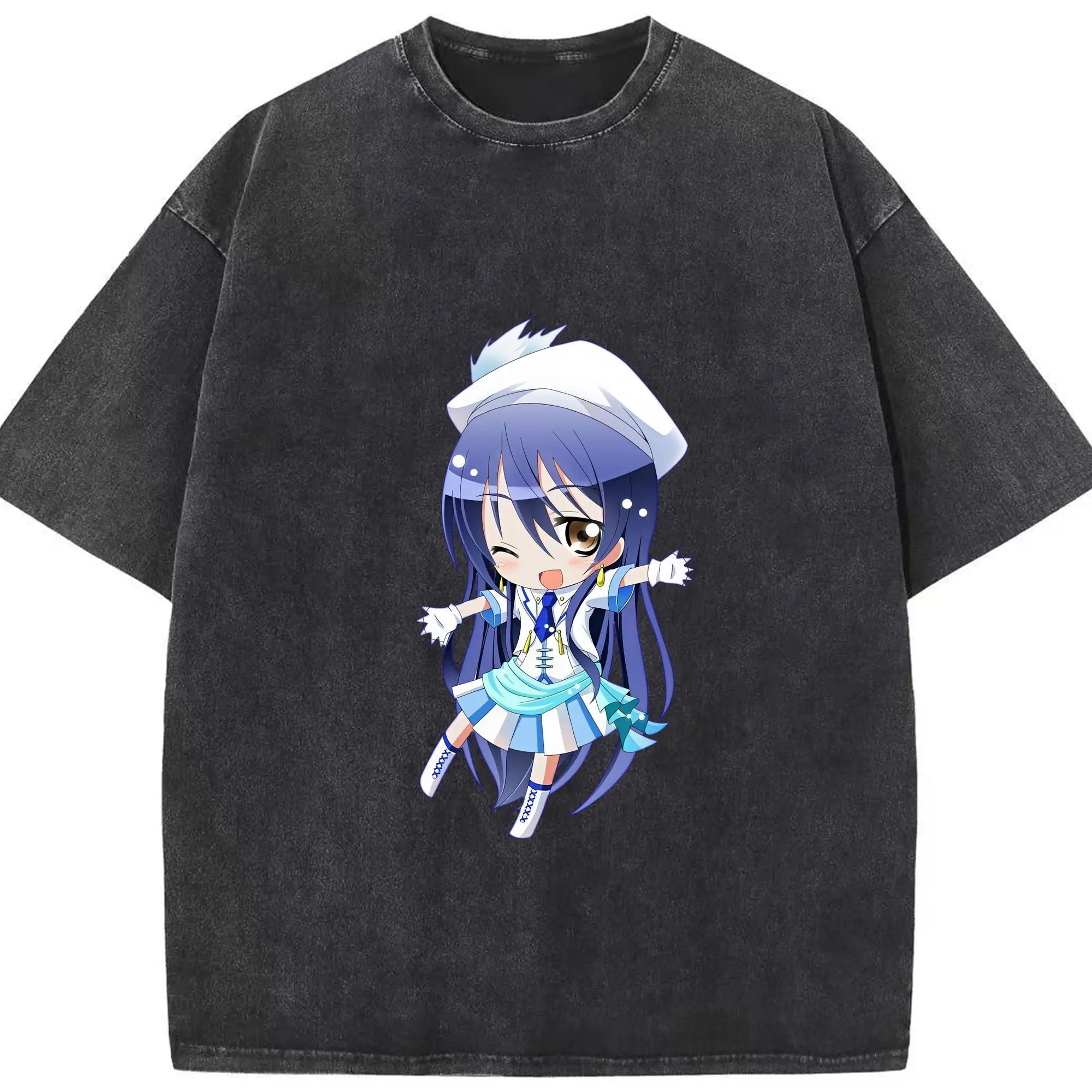 Love Live! グッズ,園田海未 - 綿100％ ヴィンテージ風 半袖Tシャツ ・ フロントプリント ・ 柔らか肌触り ・ 通気性 快適 ・ スポーツ カジュアル 外出用