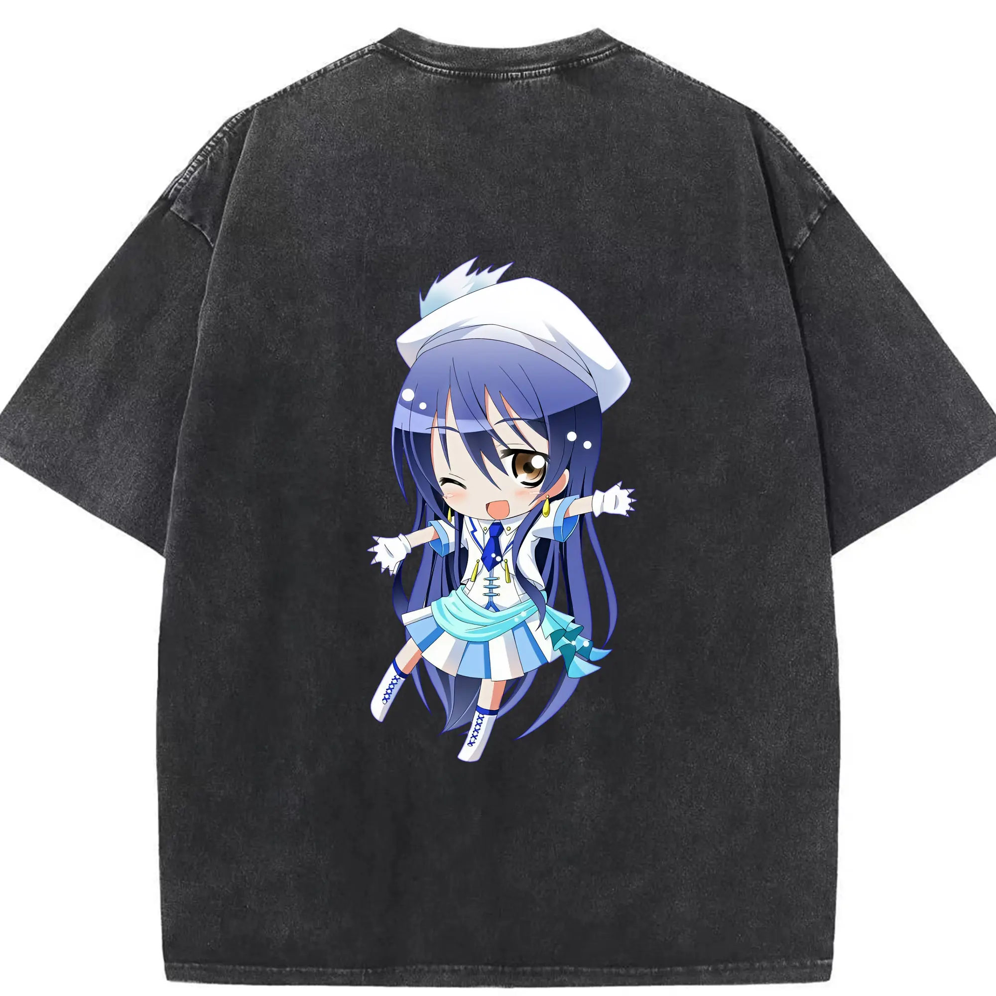 Love Live! グッズ,園田海未 - 綿100％ ヴィンテージ風 半袖Tシャツ ・ 背面プリント ・ 柔らか肌触り ・ 通気性 快適 ・ スポーツ カジュアル 外出用