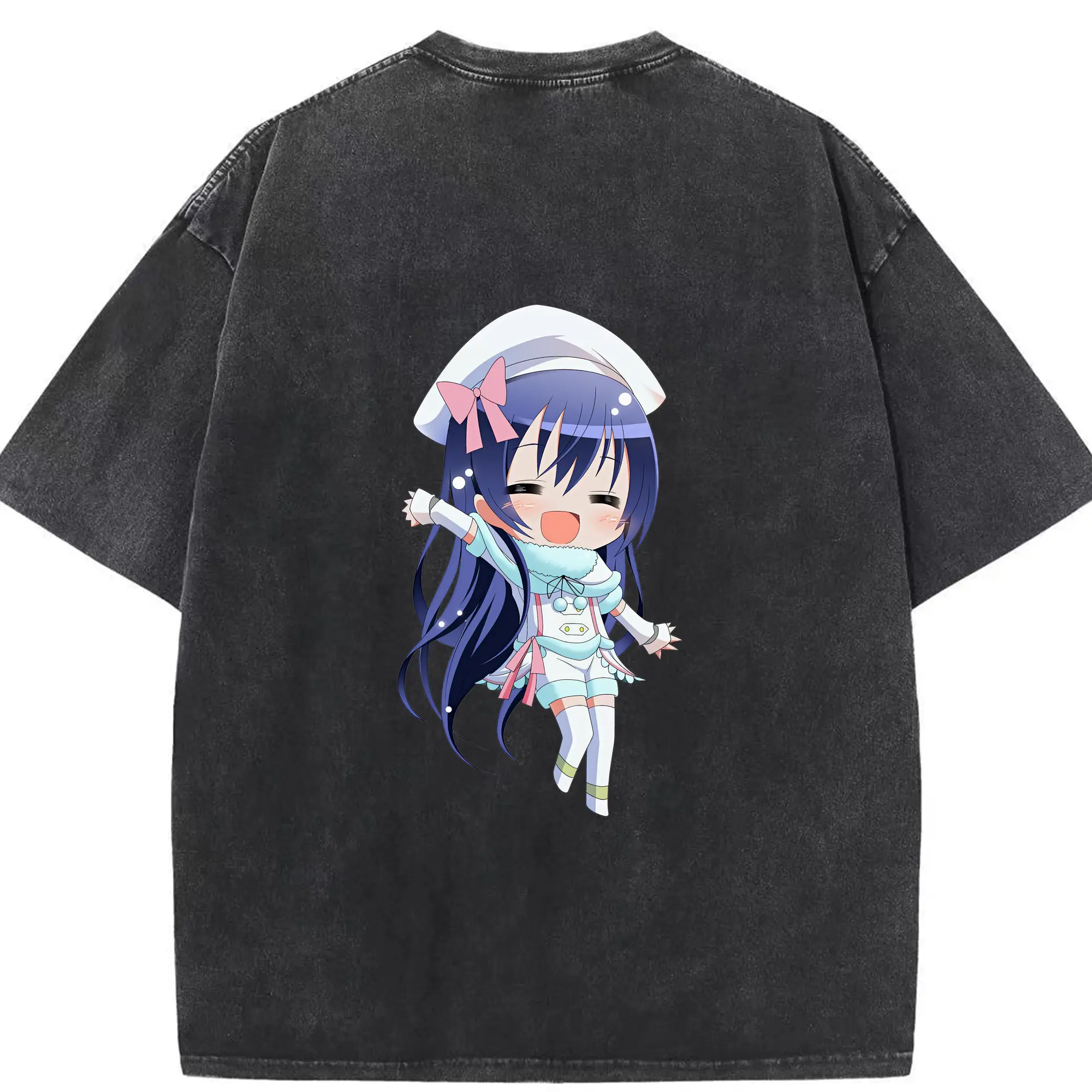 Love Live! グッズ,園田海未 - 綿100％ ヴィンテージ風 半袖Tシャツ ・ 背面プリント ・ 柔らか肌触り ・ 通気性 快適 ・ スポーツ カジュアル 外出用