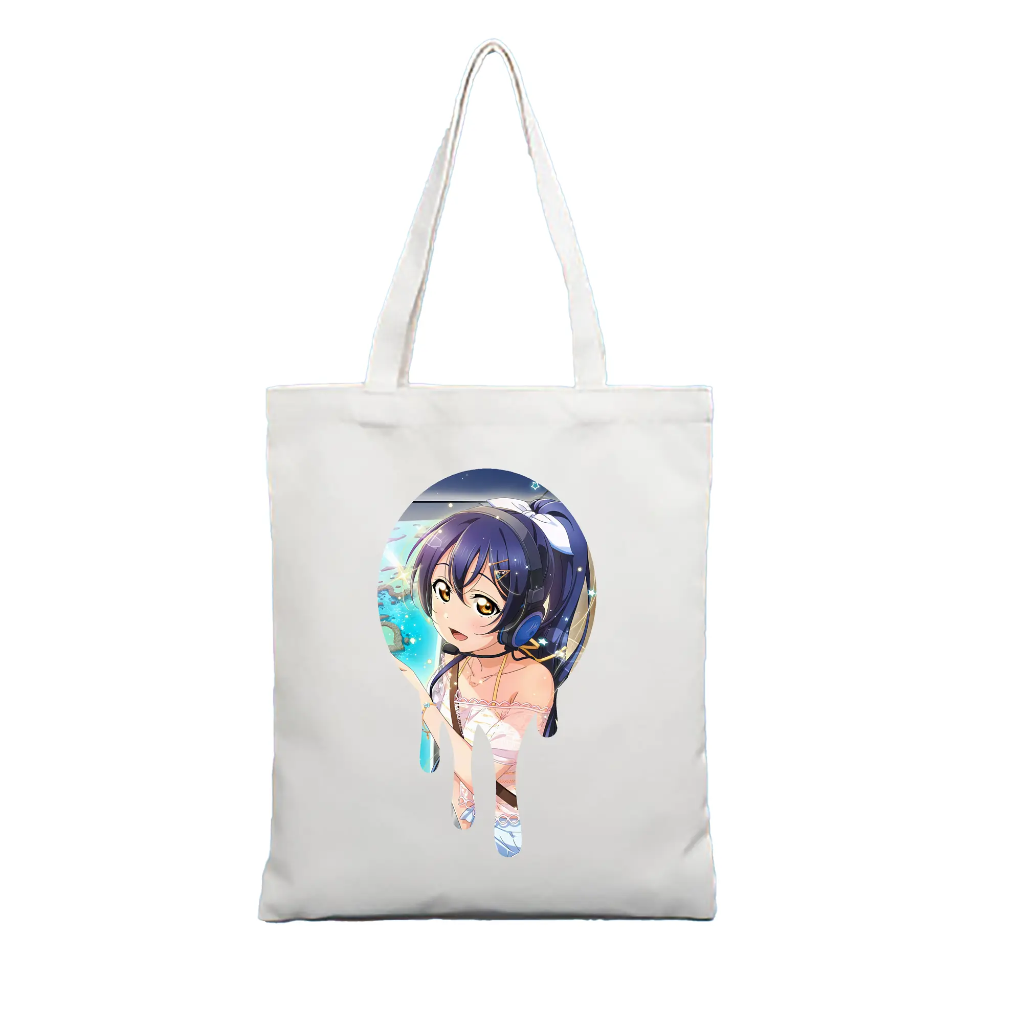 Love Live! グッズ,園田海未 - 縦型キャンバス手提げバッグ（トートバッグ） ・ キャンバス素材 ・ ショッピング用 ・ 軽量 丈夫 お手入れ簡単
