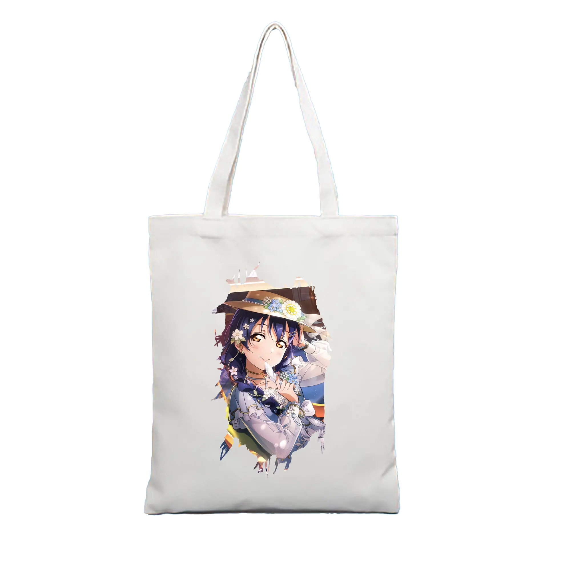 Love Live! グッズ,園田海未 - 縦型キャンバス手提げバッグ（トートバッグ） ・ キャンバス素材 ・ ショッピング用 ・ 軽量 丈夫 お手入れ簡単