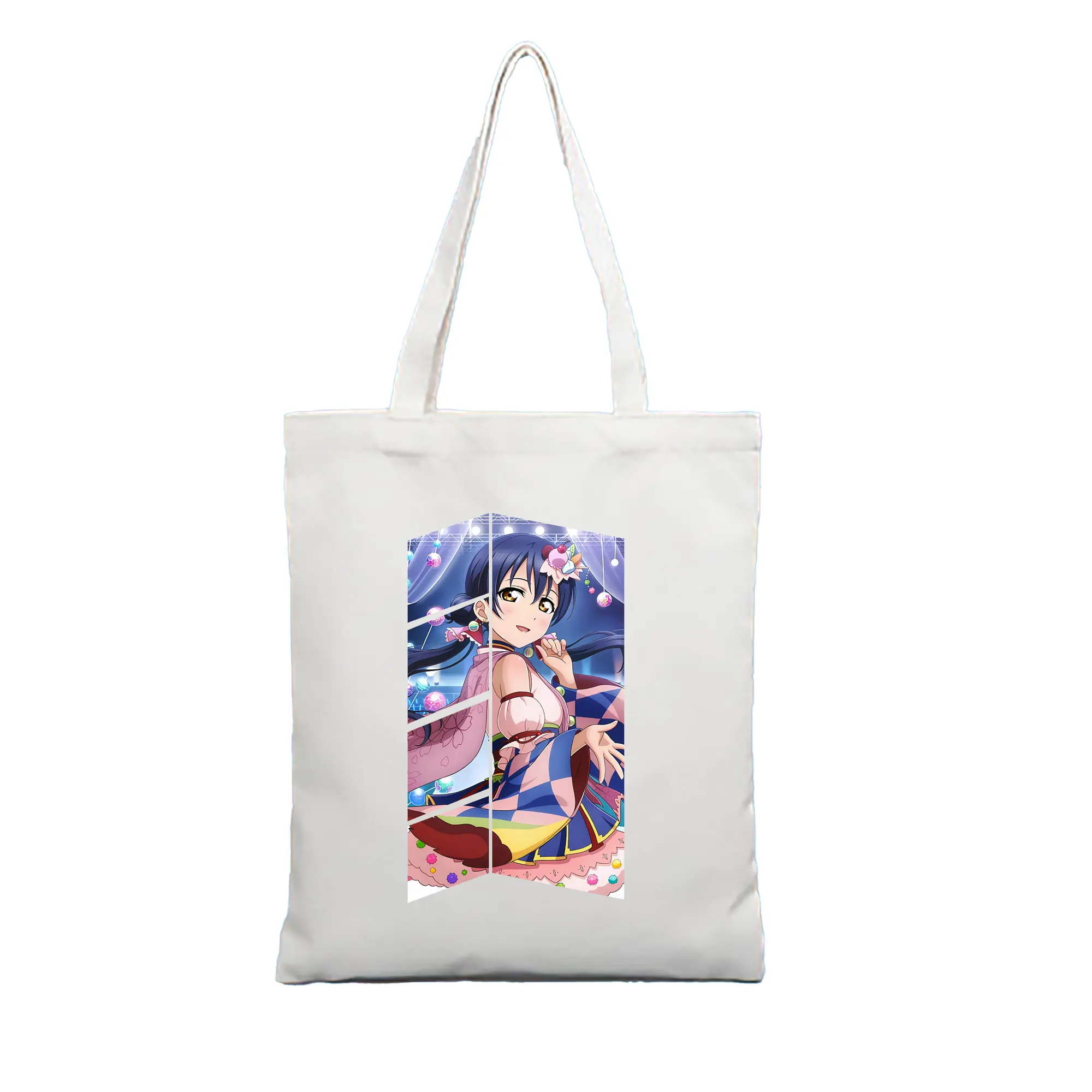 Love Live! グッズ,園田海未 - 縦型キャンバス手提げバッグ（トートバッグ） ・ キャンバス素材 ・ ショッピング用 ・ 軽量 丈夫 お手入れ簡単