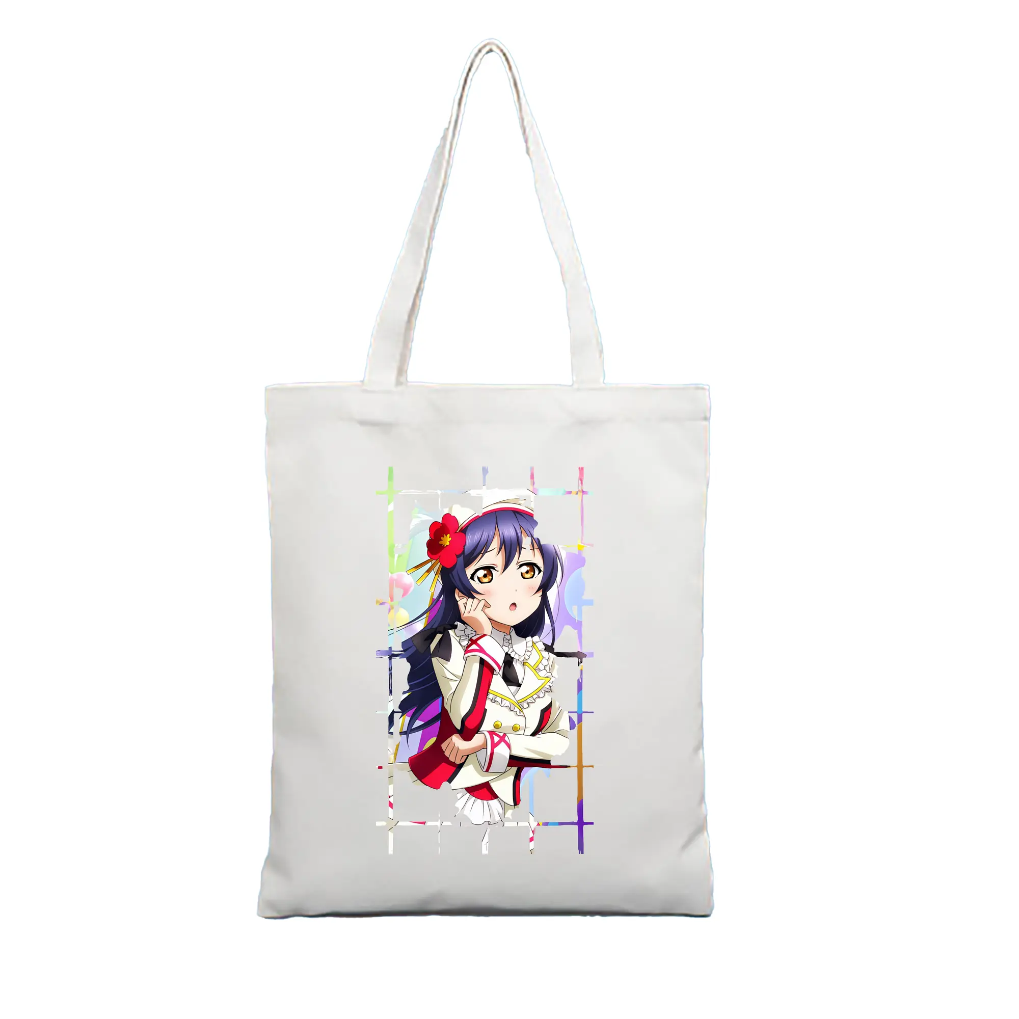 Love Live! グッズ,園田海未 - 縦型キャンバス手提げバッグ（トートバッグ） ・ キャンバス素材 ・ ショッピング用 ・ 軽量 丈夫 お手入れ簡単