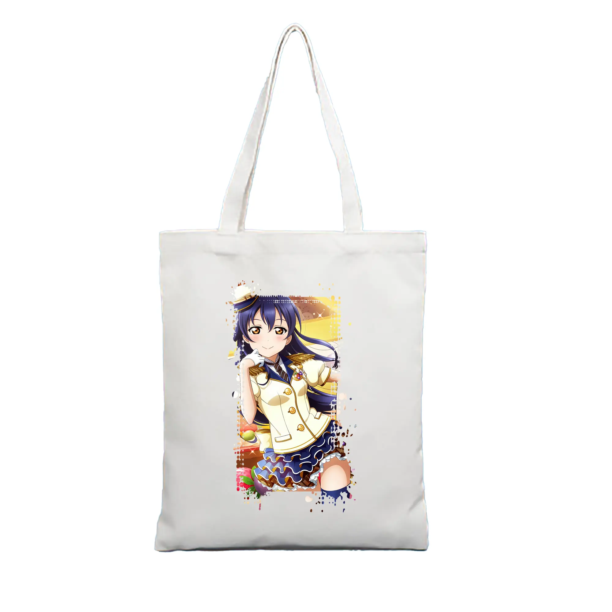 Love Live! グッズ,園田海未 - 縦型キャンバス手提げバッグ（トートバッグ） ・ キャンバス素材 ・ ショッピング用 ・ 軽量 丈夫 お手入れ簡単