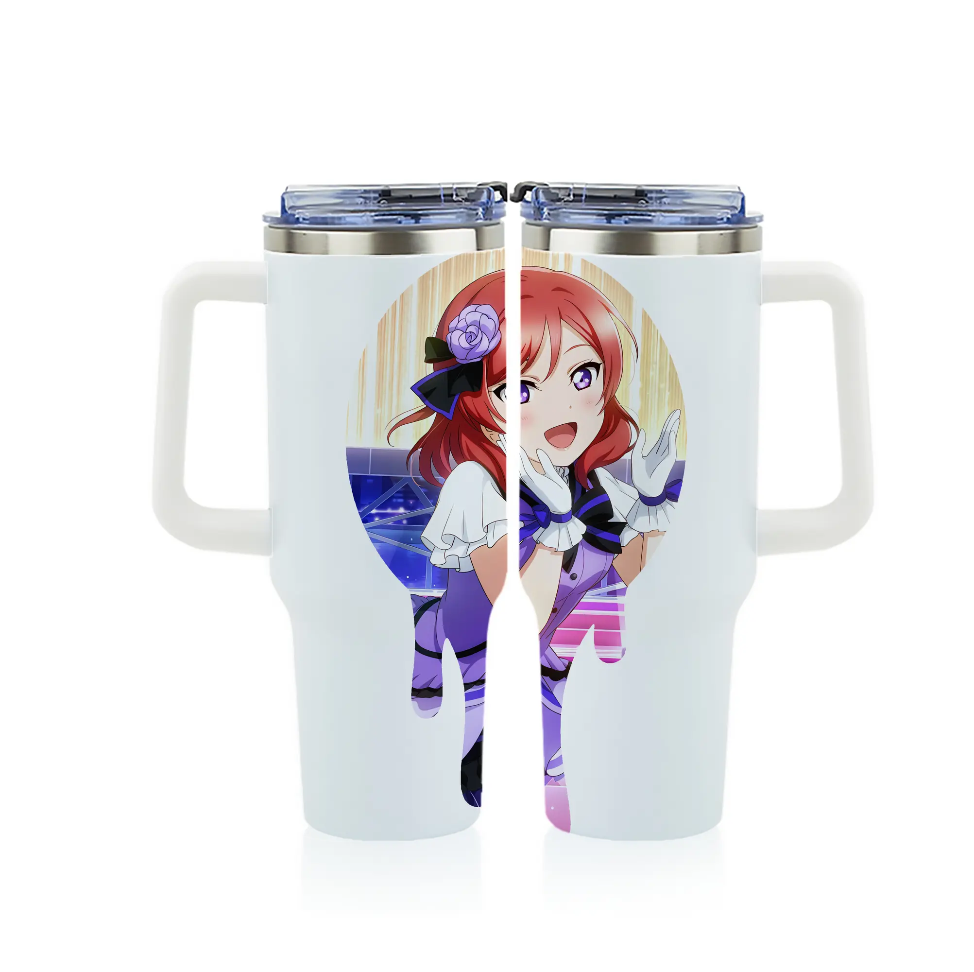 Love Live! グッズ,西木野真姫 - 1200mL フルプリント車用タンブラー ・ 304ステンレス 内側 ・ 201ステンレス 外側 ・ 保温 保冷 ・ 通勤 ドライブ アウトドア用