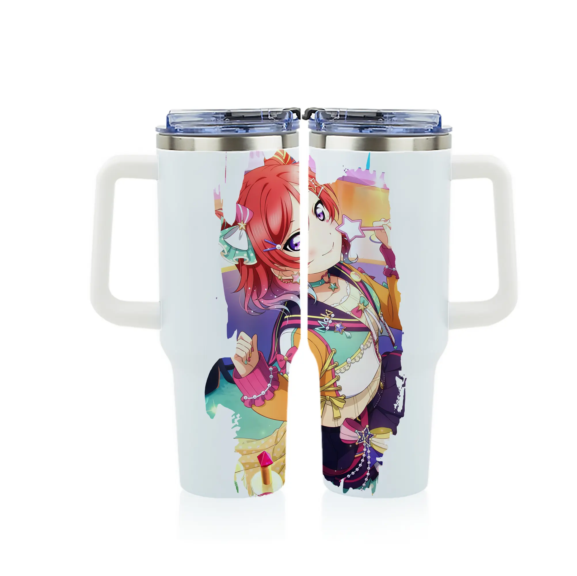 Love Live! グッズ,西木野真姫 - 1200mL フルプリント車用タンブラー ・ 304ステンレス 内側 ・ 201ステンレス 外側 ・ 保温 保冷 ・ 通勤 ドライブ アウトドア用