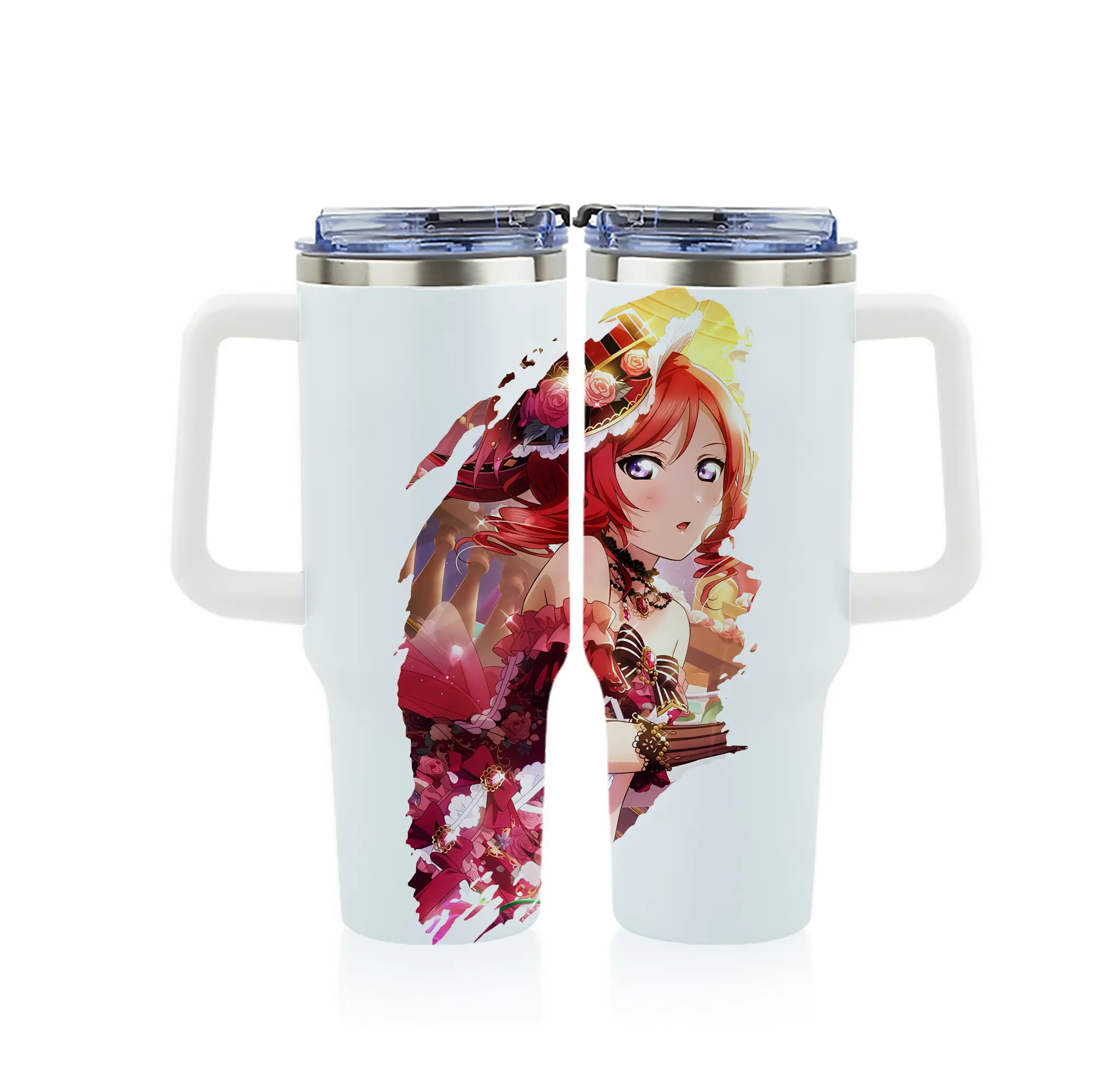 Love Live! グッズ,西木野真姫 - 1200mL フルプリント車用タンブラー ・ 304ステンレス 内側 ・ 201ステンレス 外側 ・ 保温 保冷 ・ 通勤 ドライブ アウトドア用