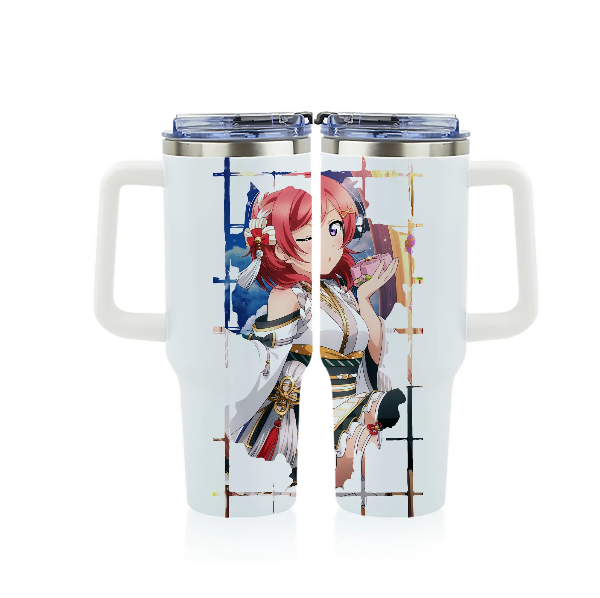 Love Live! グッズ,西木野真姫 - 1200mL フルプリント車用タンブラー ・ 304ステンレス 内側 ・ 201ステンレス 外側 ・ 保温 保冷 ・ 通勤 ドライブ アウトドア用