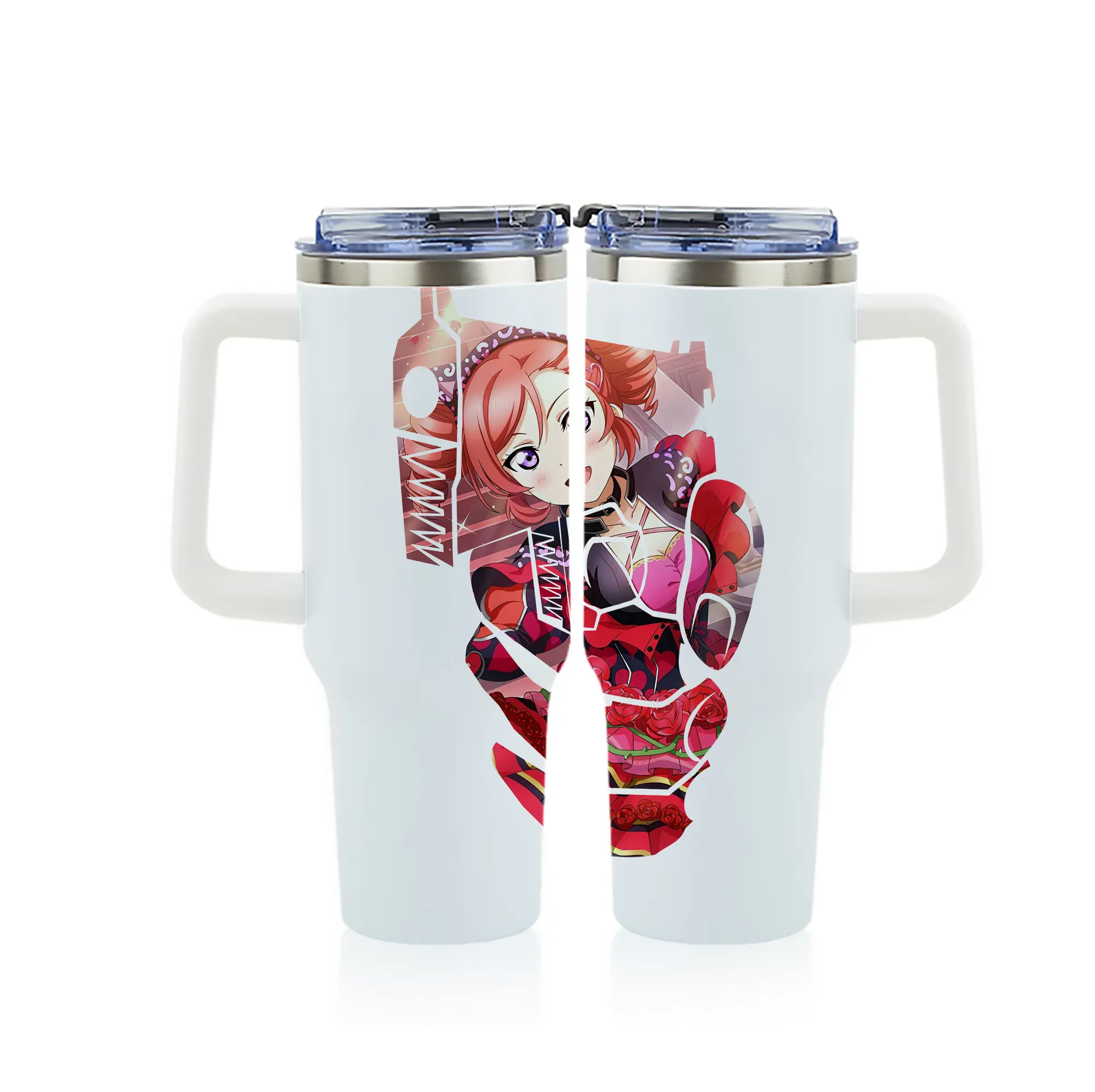 Love Live! グッズ,西木野真姫 - 1200mL フルプリント車用タンブラー ・ 304ステンレス 内側 ・ 201ステンレス 外側 ・ 保温 保冷 ・ 通勤 ドライブ アウトドア用