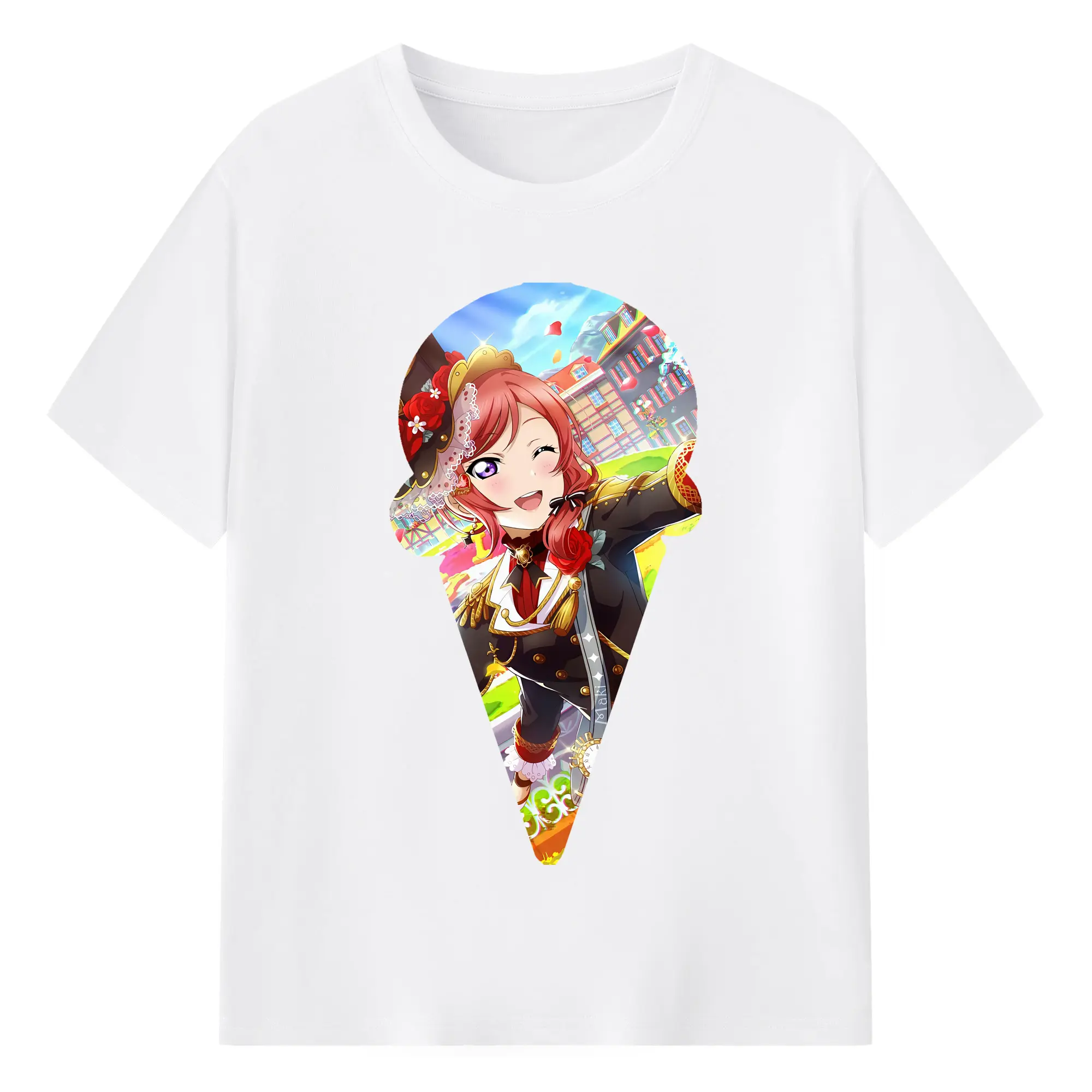 Love Live! グッズ,西木野真姫 - 綿100％ 半袖Tシャツ ・ フロントプリント ・ 快適 通気性 ・ 日常使い 散歩 スポーツ用