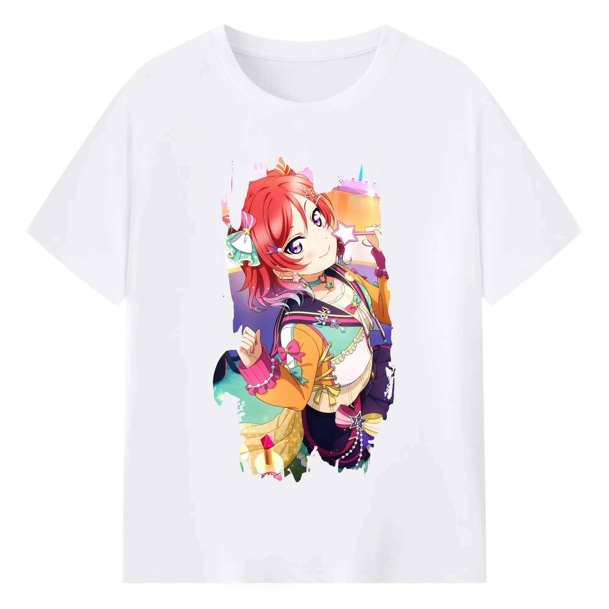 Love Live! グッズ,西木野真姫 - 綿100％ 半袖Tシャツ ・ フロントプリント ・ 快適 通気性 ・ 日常使い 散歩 スポーツ用