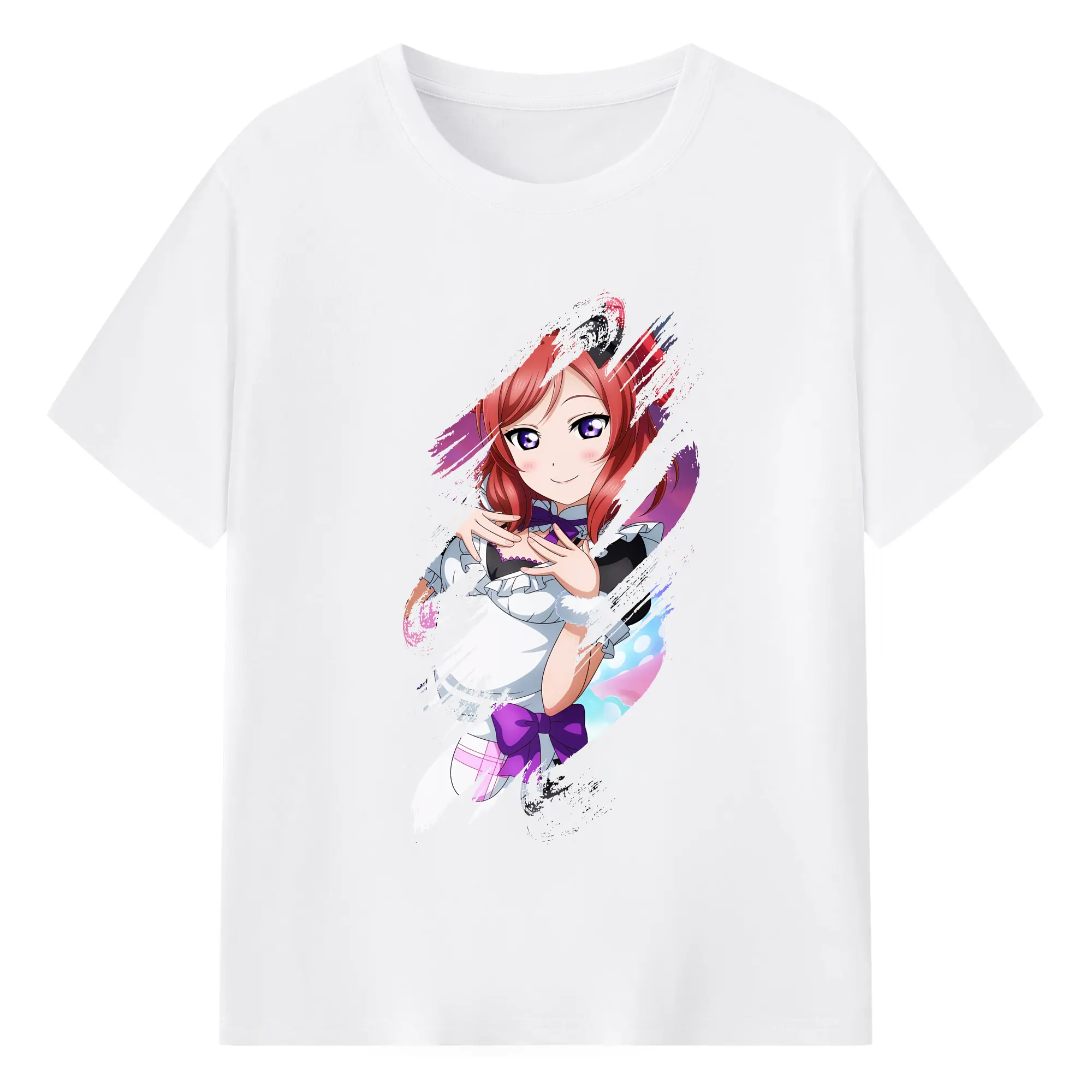 Love Live! グッズ,西木野真姫 - 綿100％ 半袖Tシャツ ・ フロントプリント ・ 快適 通気性 ・ 日常使い 散歩 スポーツ用