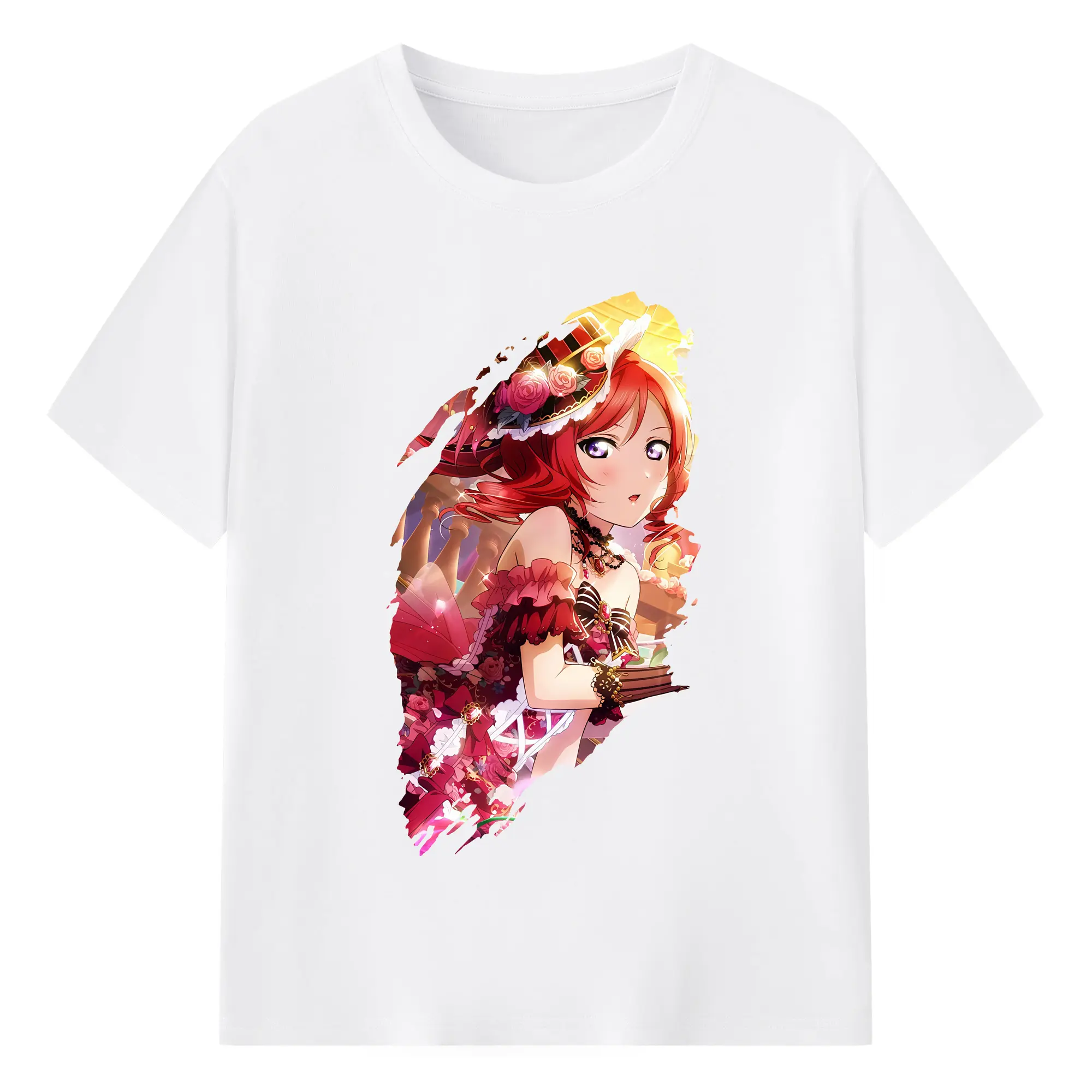 Love Live! グッズ,西木野真姫 - 綿100％ 半袖Tシャツ ・ フロントプリント ・ 快適 通気性 ・ 日常使い 散歩 スポーツ用