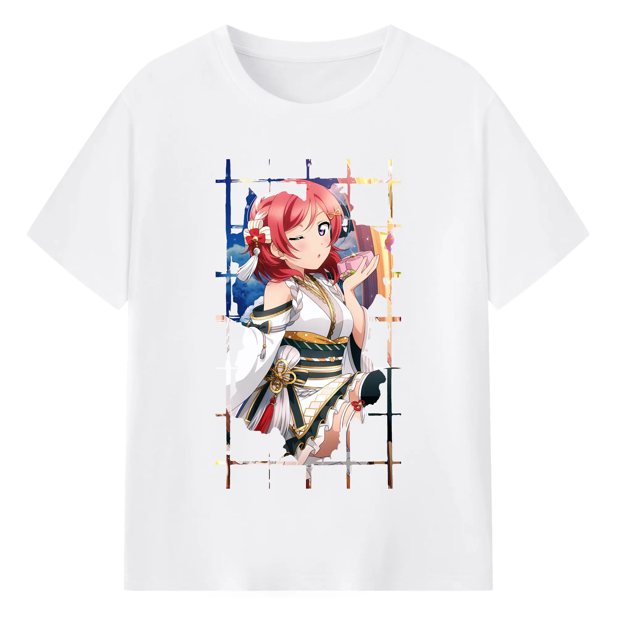 Love Live! グッズ,西木野真姫 - 綿100％ 半袖Tシャツ ・ フロントプリント ・ 快適 通気性 ・ 日常使い 散歩 スポーツ用