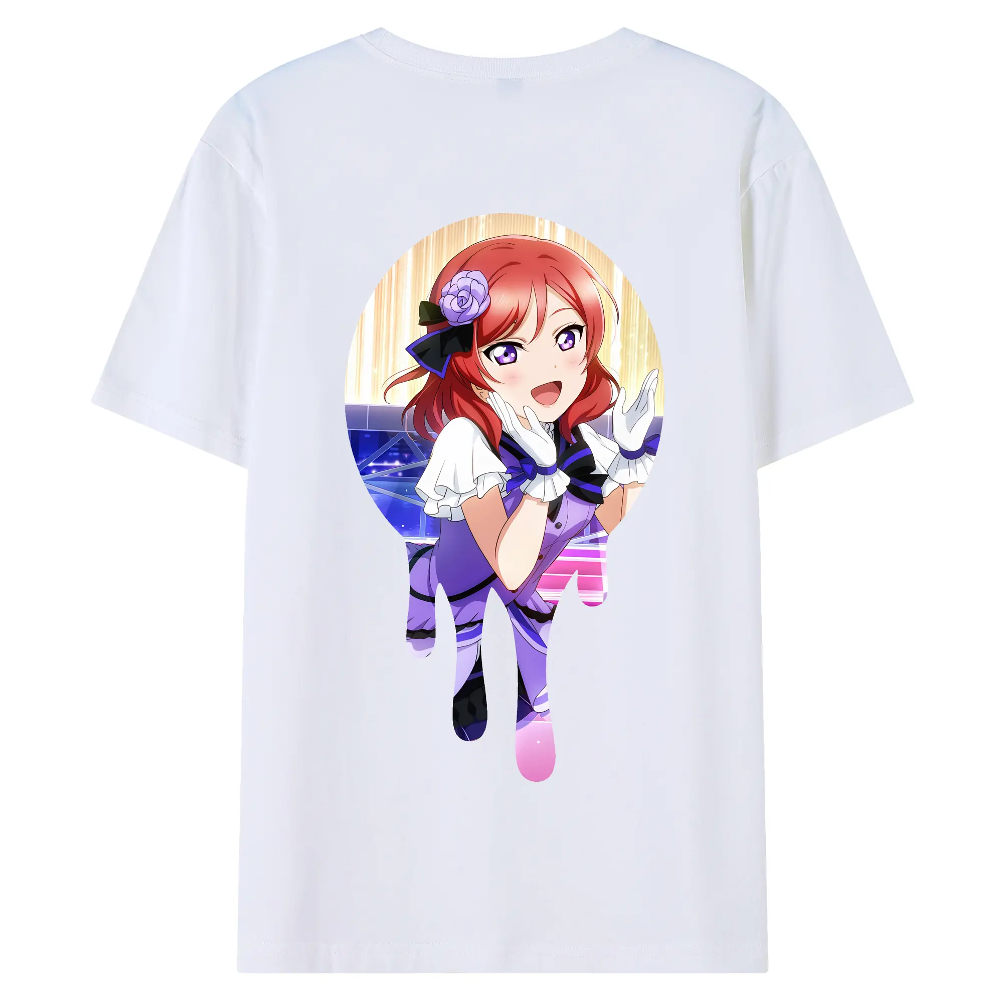Love Live! グッズ,西木野真姫 - 綿100％ 半袖Tシャツ ・ バックプリント ・ 快適 通気性 ・ 日常使い 散歩 スポーツ用