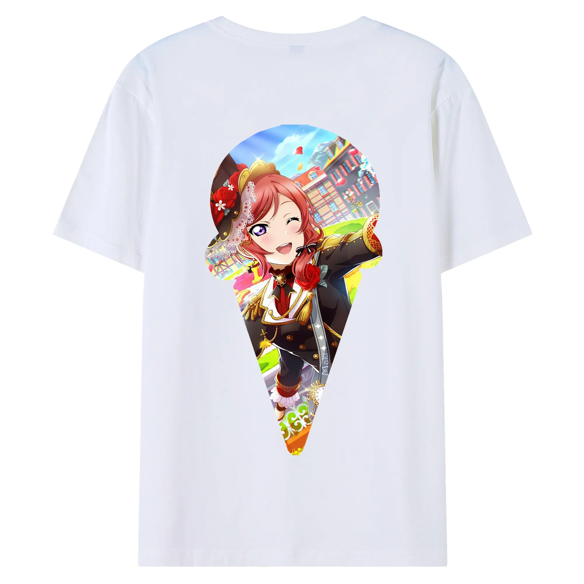 Love Live! グッズ,西木野真姫 - 綿100％ 半袖Tシャツ ・ バックプリント ・ 快適 通気性 ・ 日常使い 散歩 スポーツ用