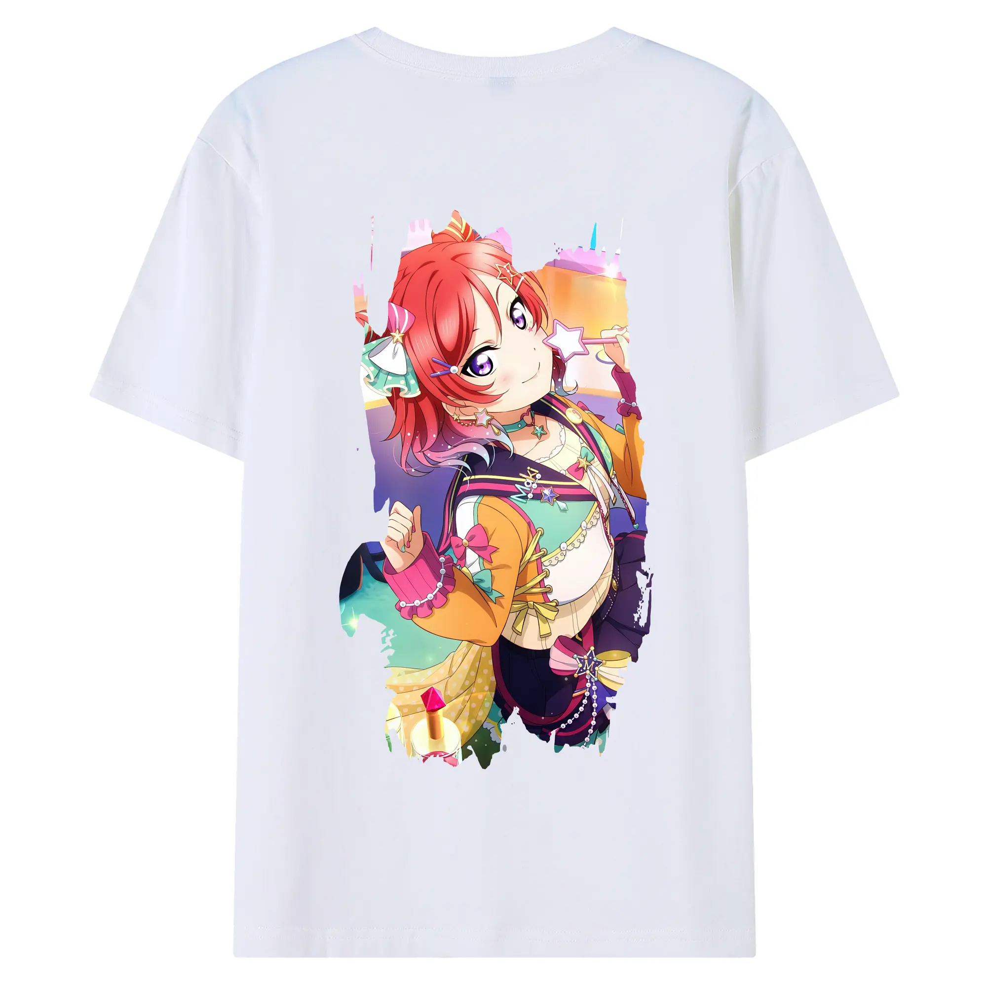 Love Live! グッズ,西木野真姫 - 綿100％ 半袖Tシャツ ・ バックプリント ・ 快適 通気性 ・ 日常使い 散歩 スポーツ用