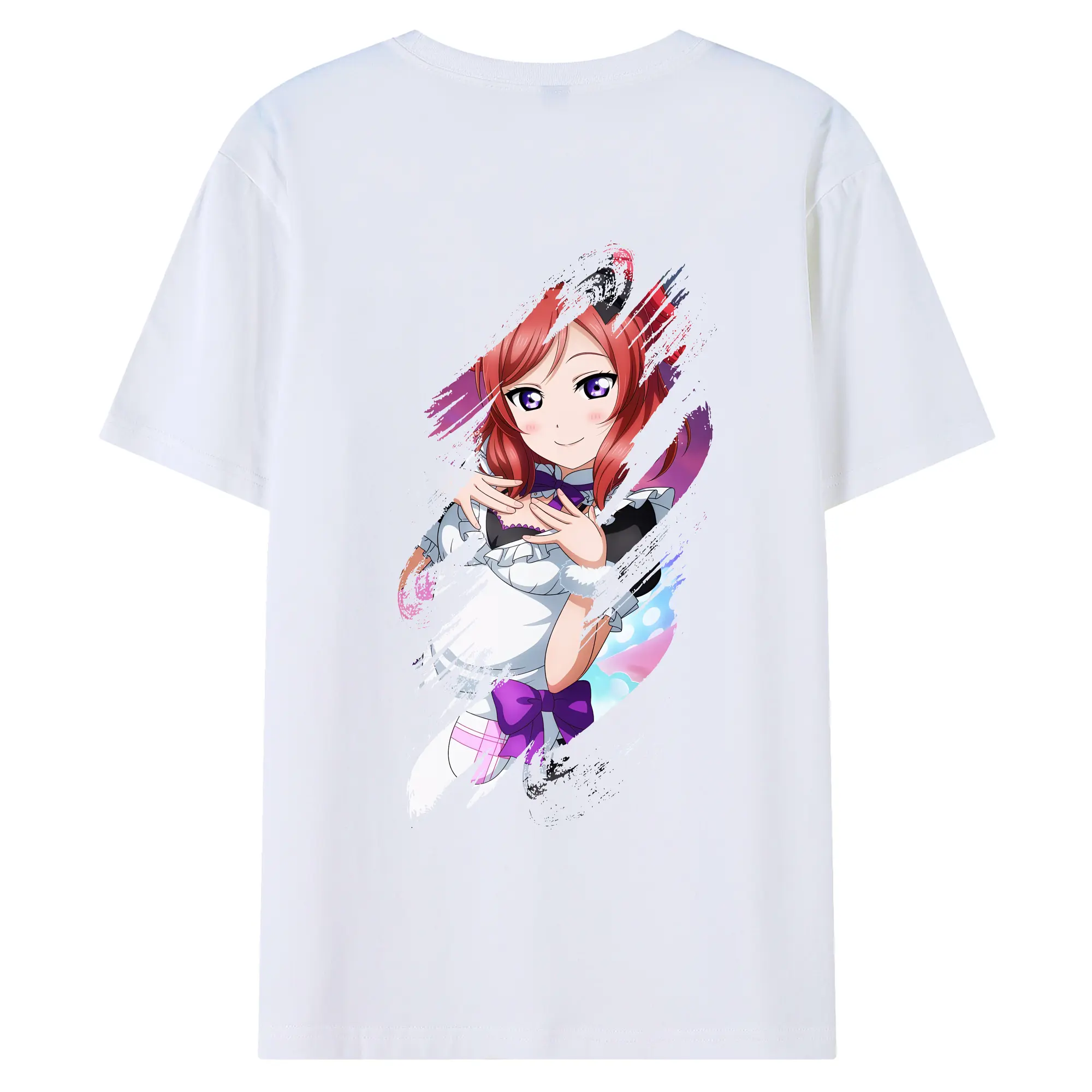 Love Live! グッズ,西木野真姫 - 綿100％ 半袖Tシャツ ・ バックプリント ・ 快適 通気性 ・ 日常使い 散歩 スポーツ用