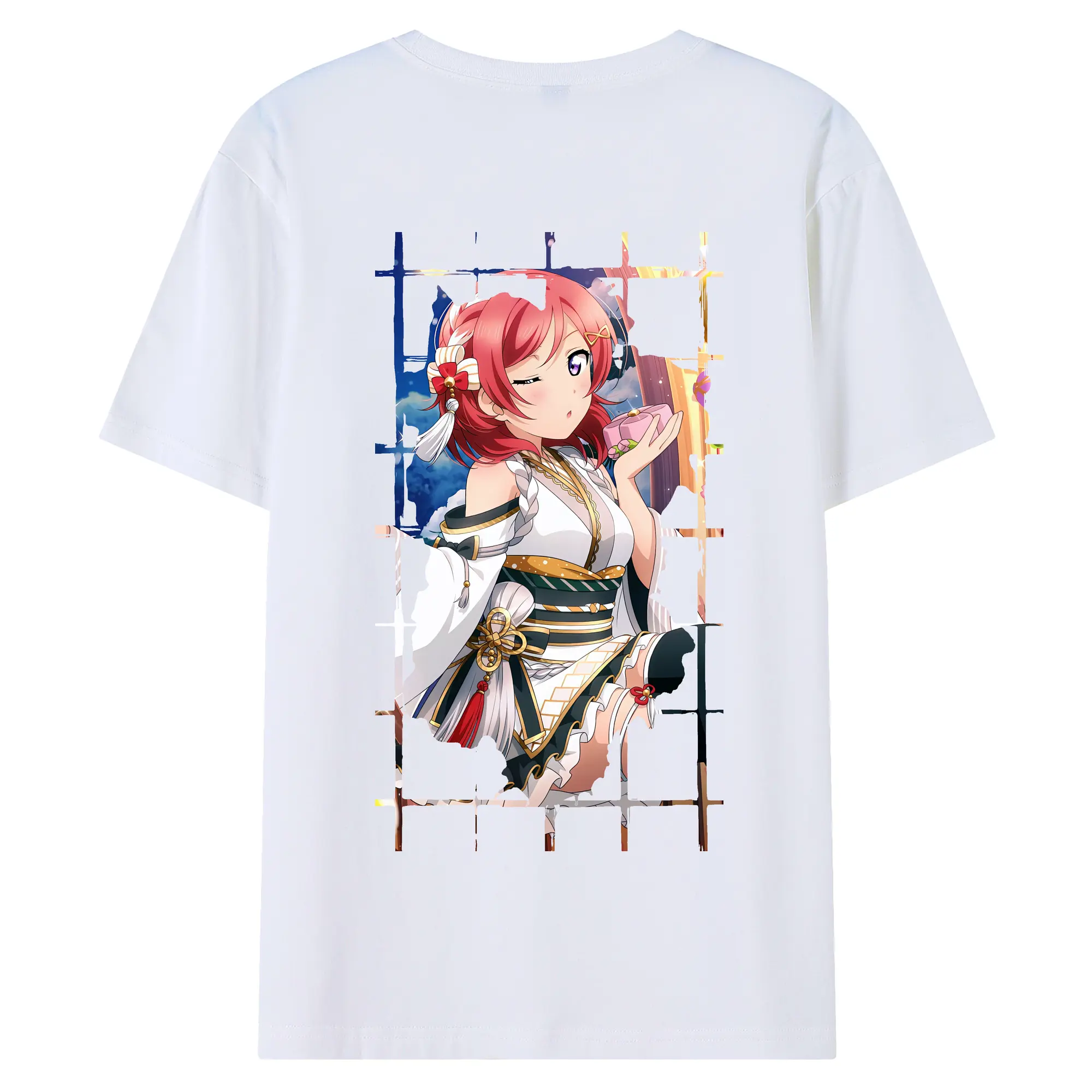 Love Live! グッズ,西木野真姫 - 綿100％ 半袖Tシャツ ・ バックプリント ・ 快適 通気性 ・ 日常使い 散歩 スポーツ用
