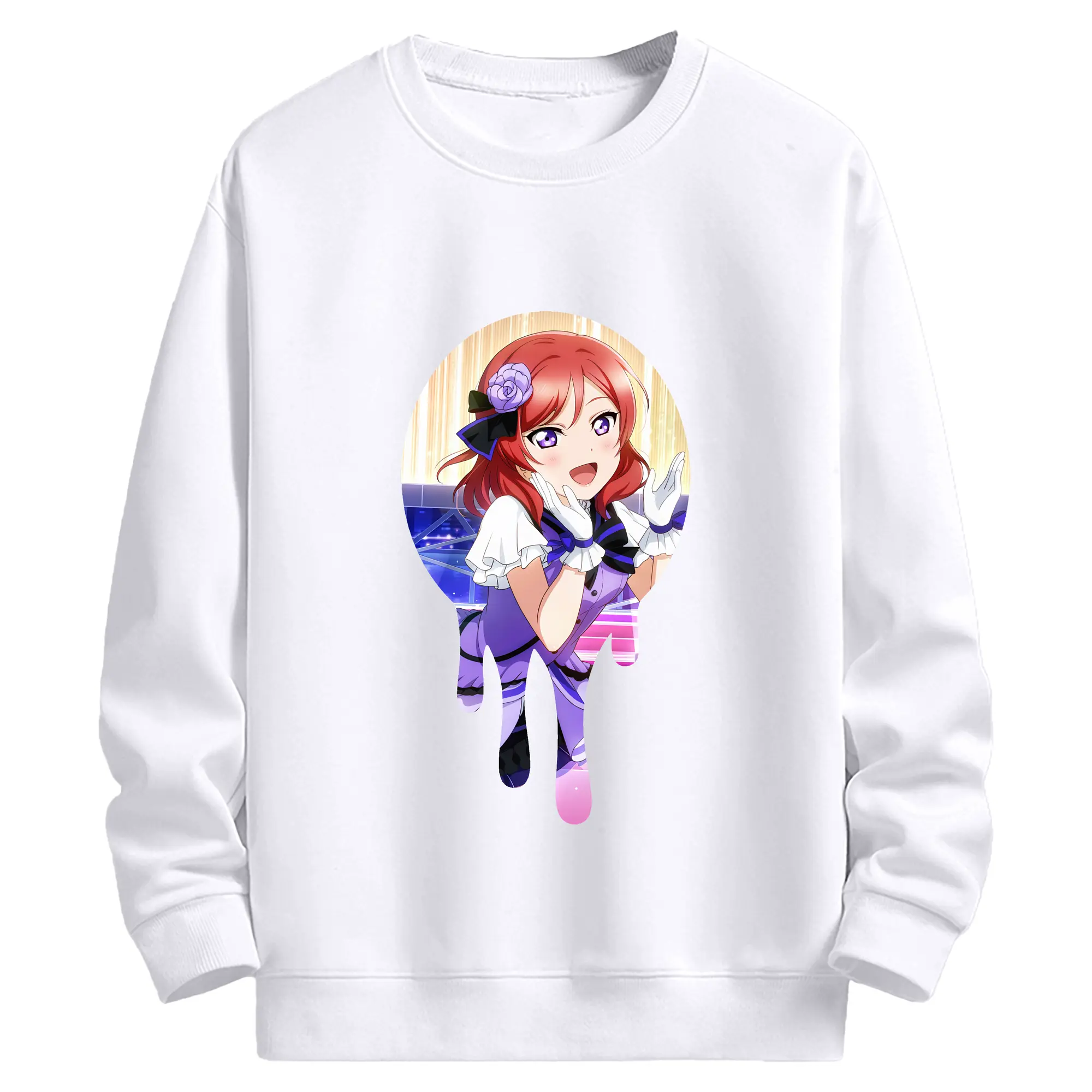 Love Live! グッズ,西木野真姫 - 高品質 クルーネック スウェット ・ コットン59％ ポリエステル41％ ・ ユニセックス 長袖 トレーナー ・ カジュアル デイリー スポーツ 散歩用